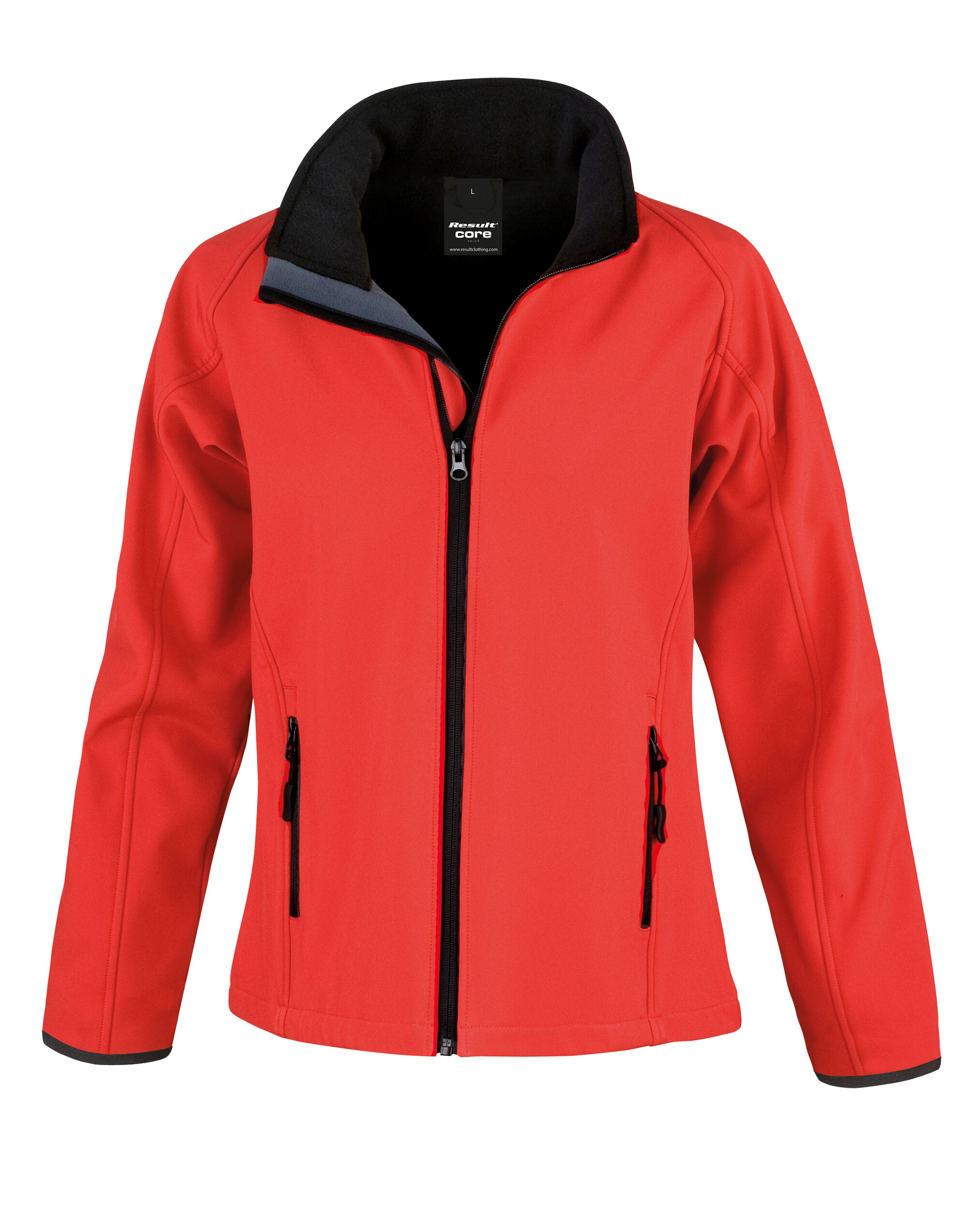 R231F Ladies’ Printable Softshell Jacket with Recycled Inner Fleece Red/Black R231F Ladies’ Printable Softshell Jacket with Recycled Inner Fleece Red/Black