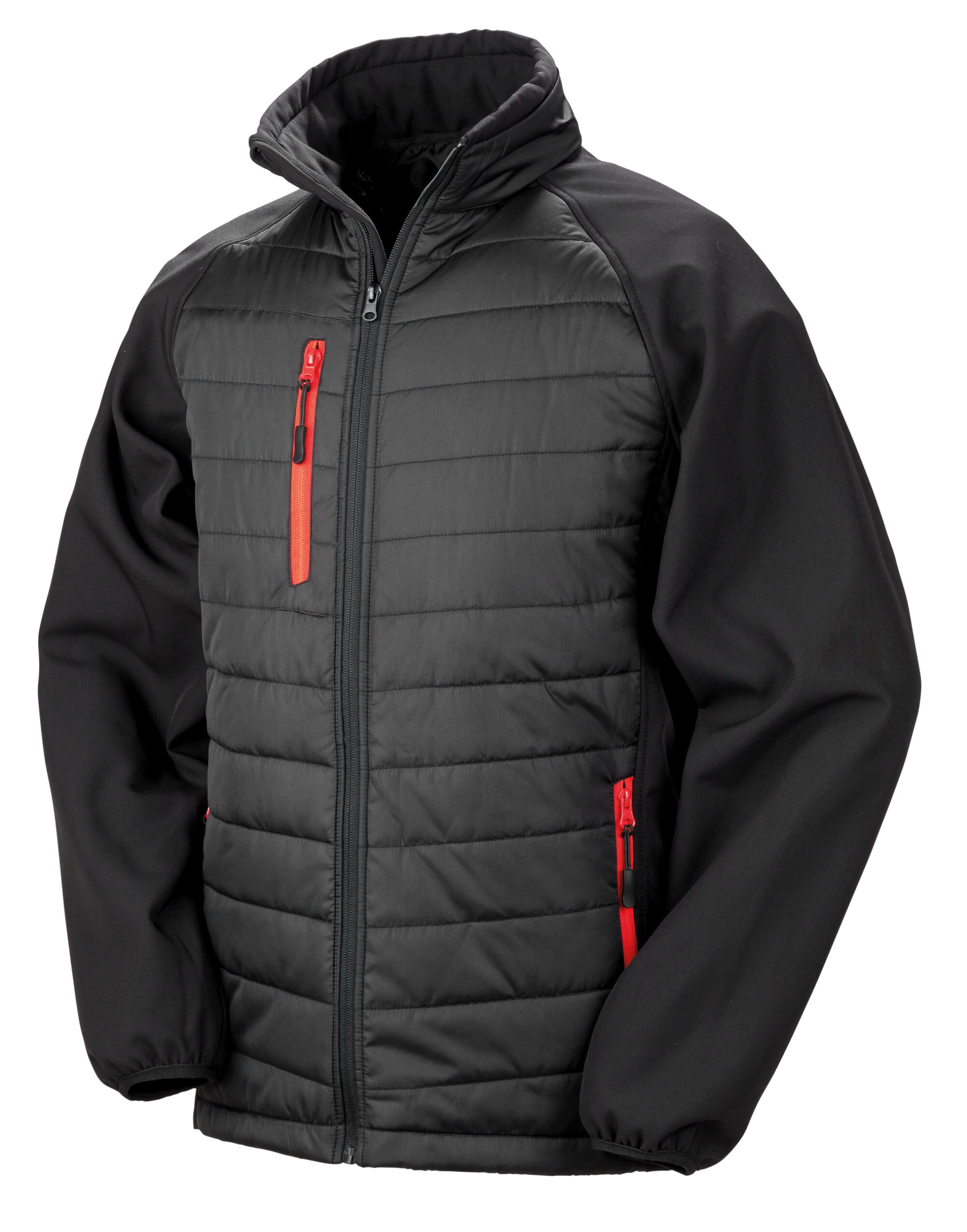R237X Black/Red Compass Padded Softshell Jacket