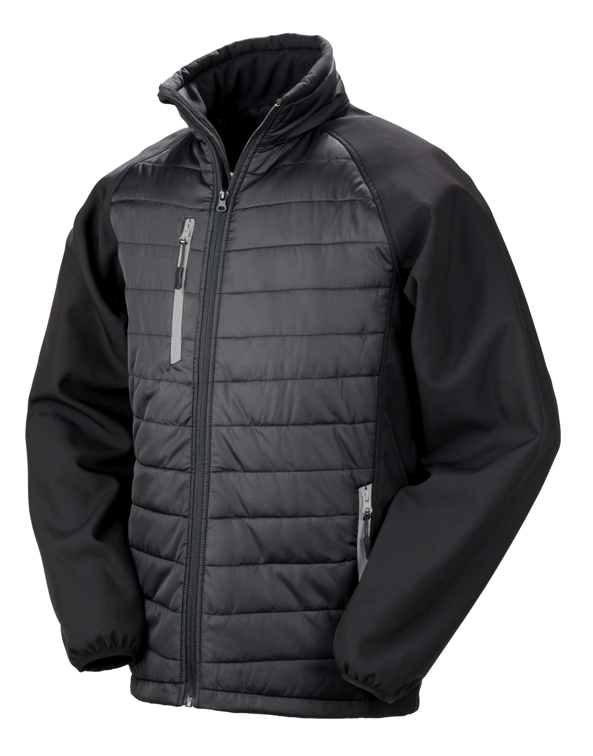 R237X Black/ Grey Compass Padded Softshell Jacket