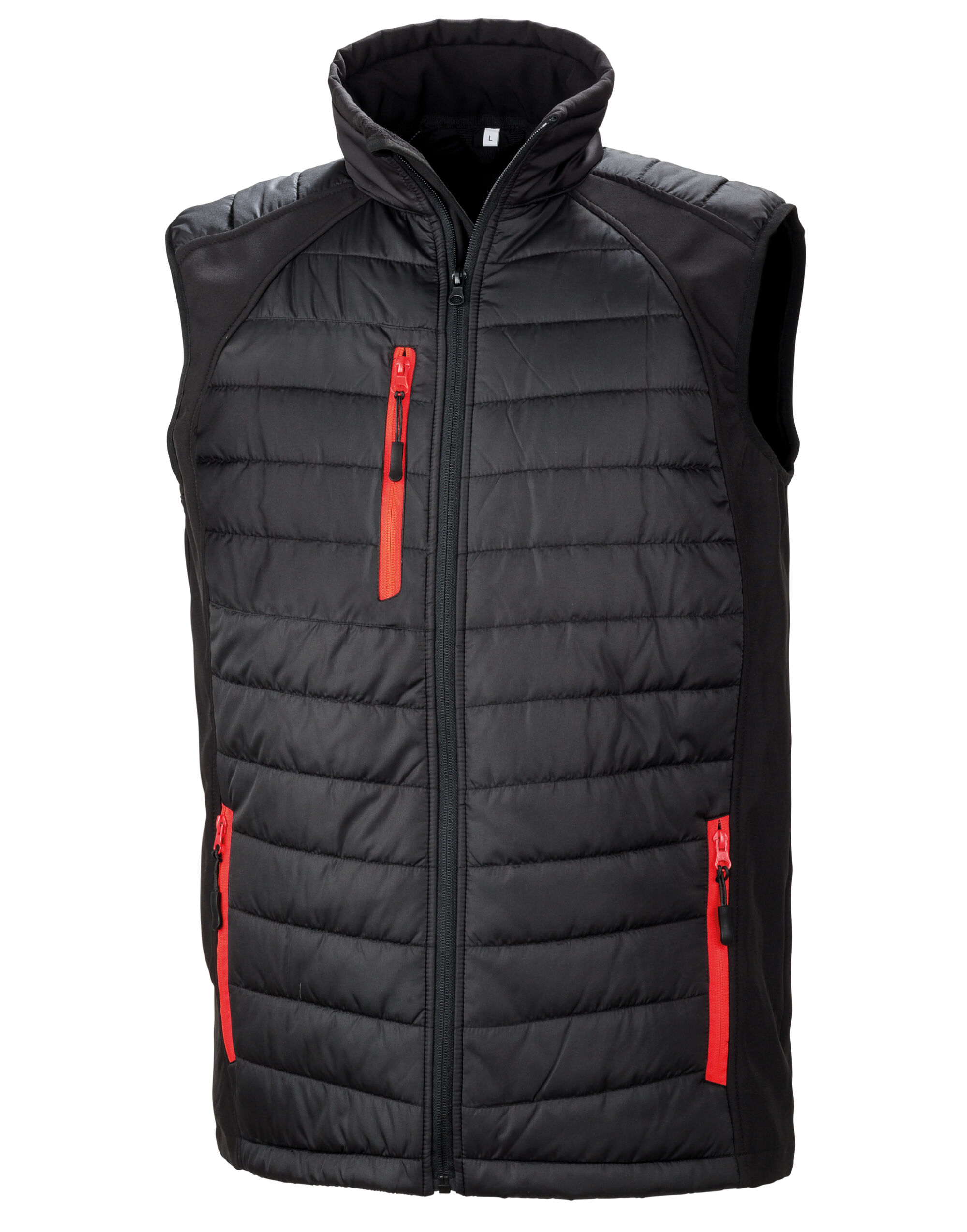 R238X Black/Red Compass Padded Softshell Gilet