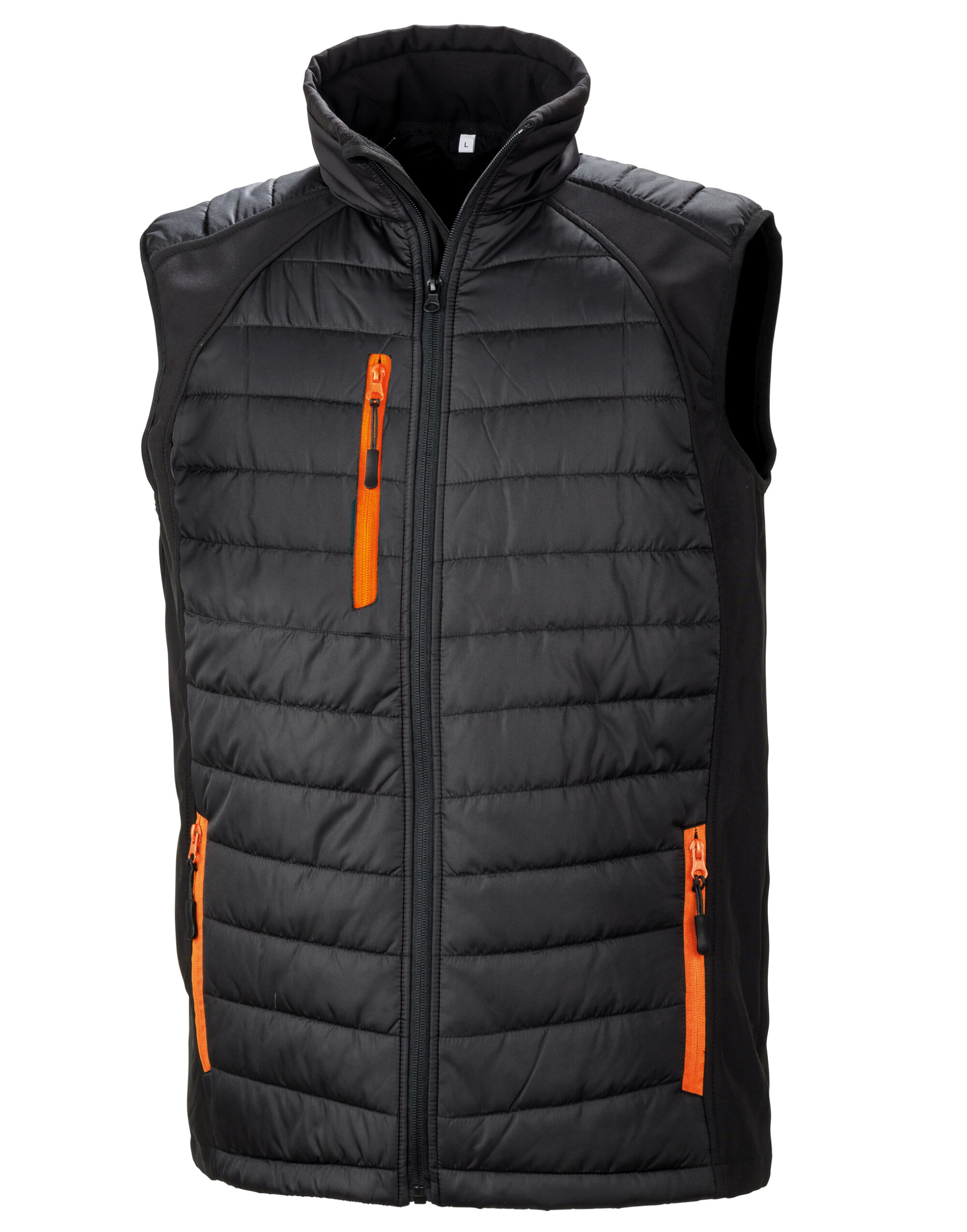 R238X Compass Padded Softshell Gilet Black/Orange