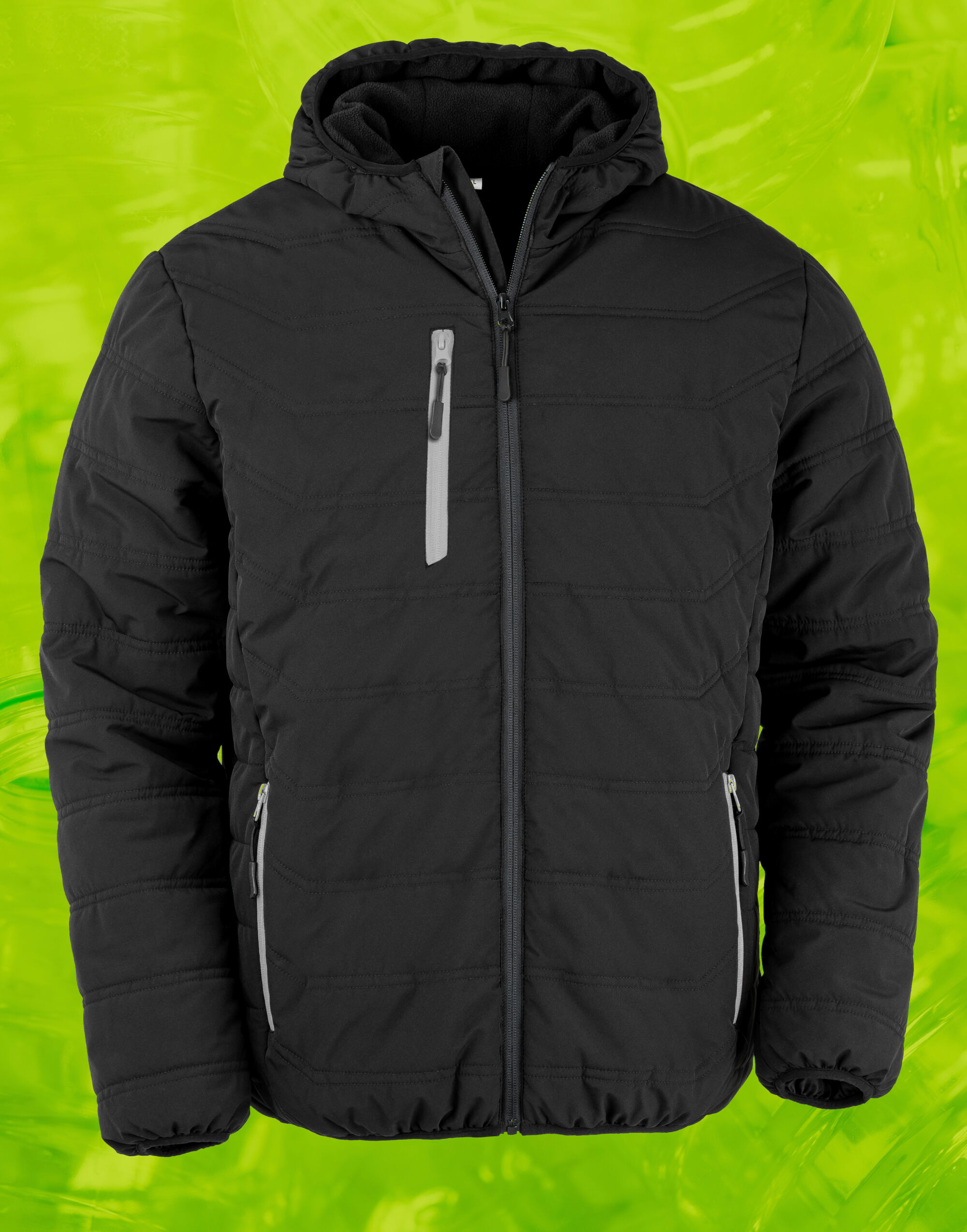 R240X Black Compass Padded Winter Jacket Black/ Grey