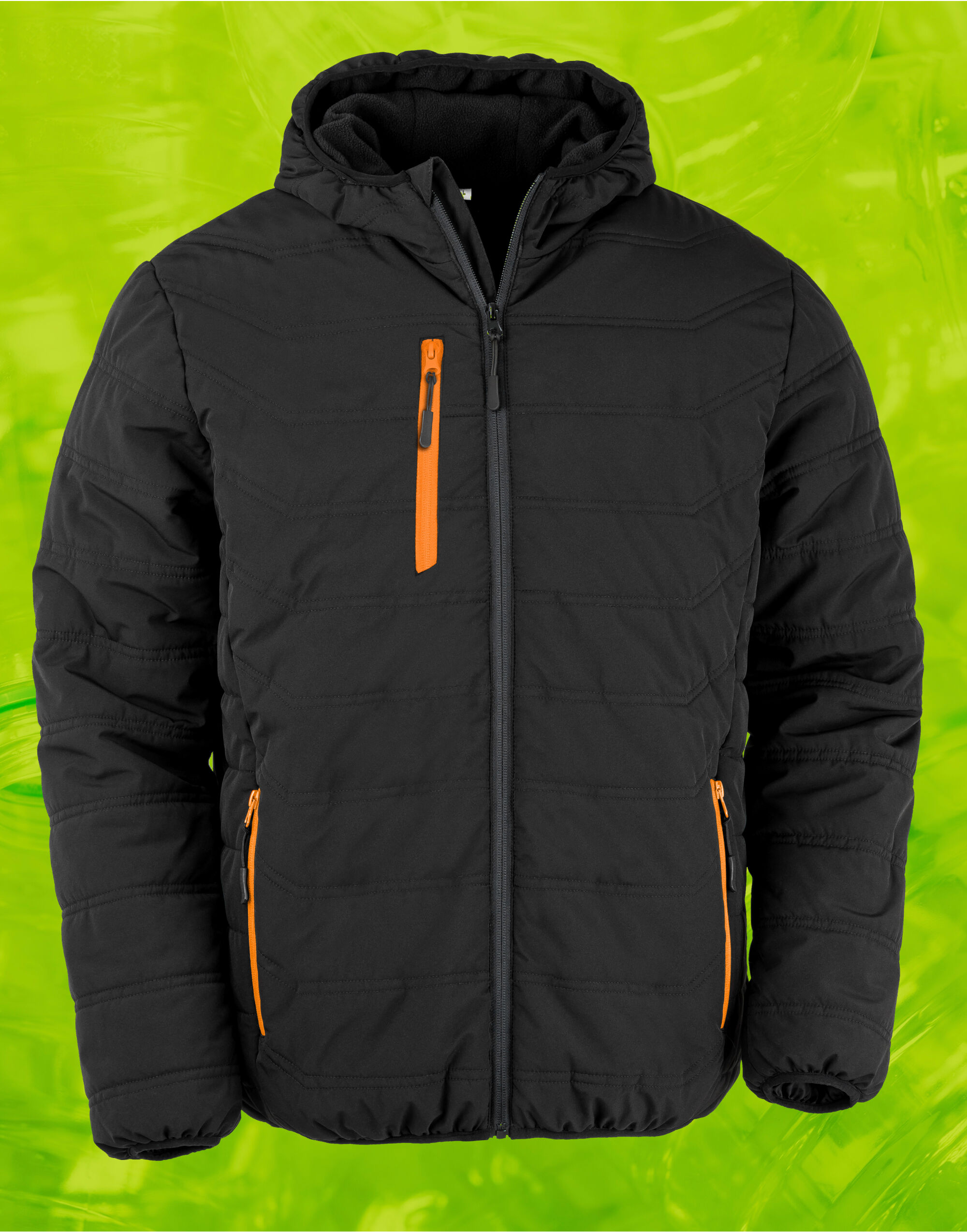 R240X Black Compass Padded Winter Jacket Black/Orange R240X Black Compass Padded Winter Jacket Black/Orange
