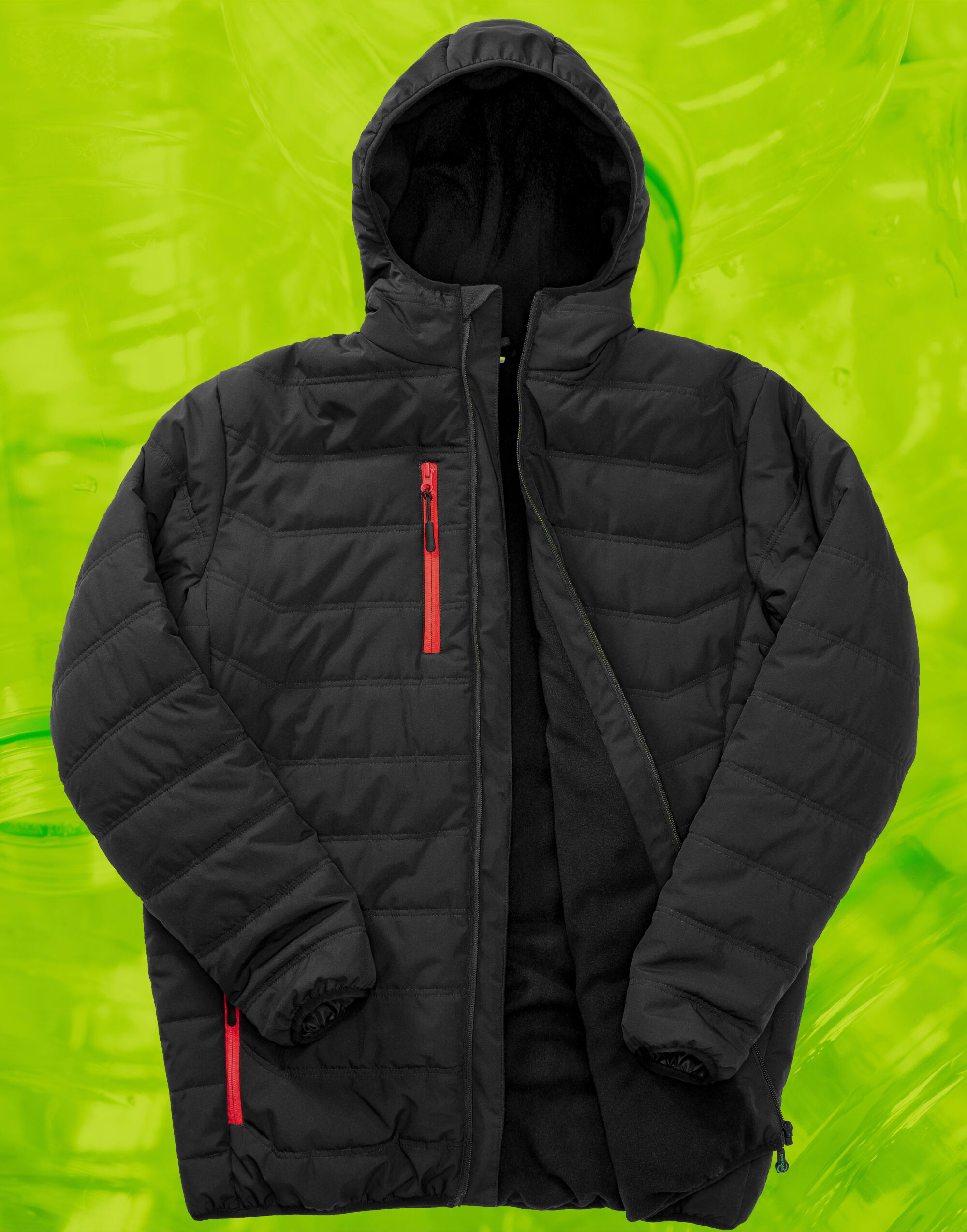 R240X Black Compass Padded Winter Jacket Black/Red