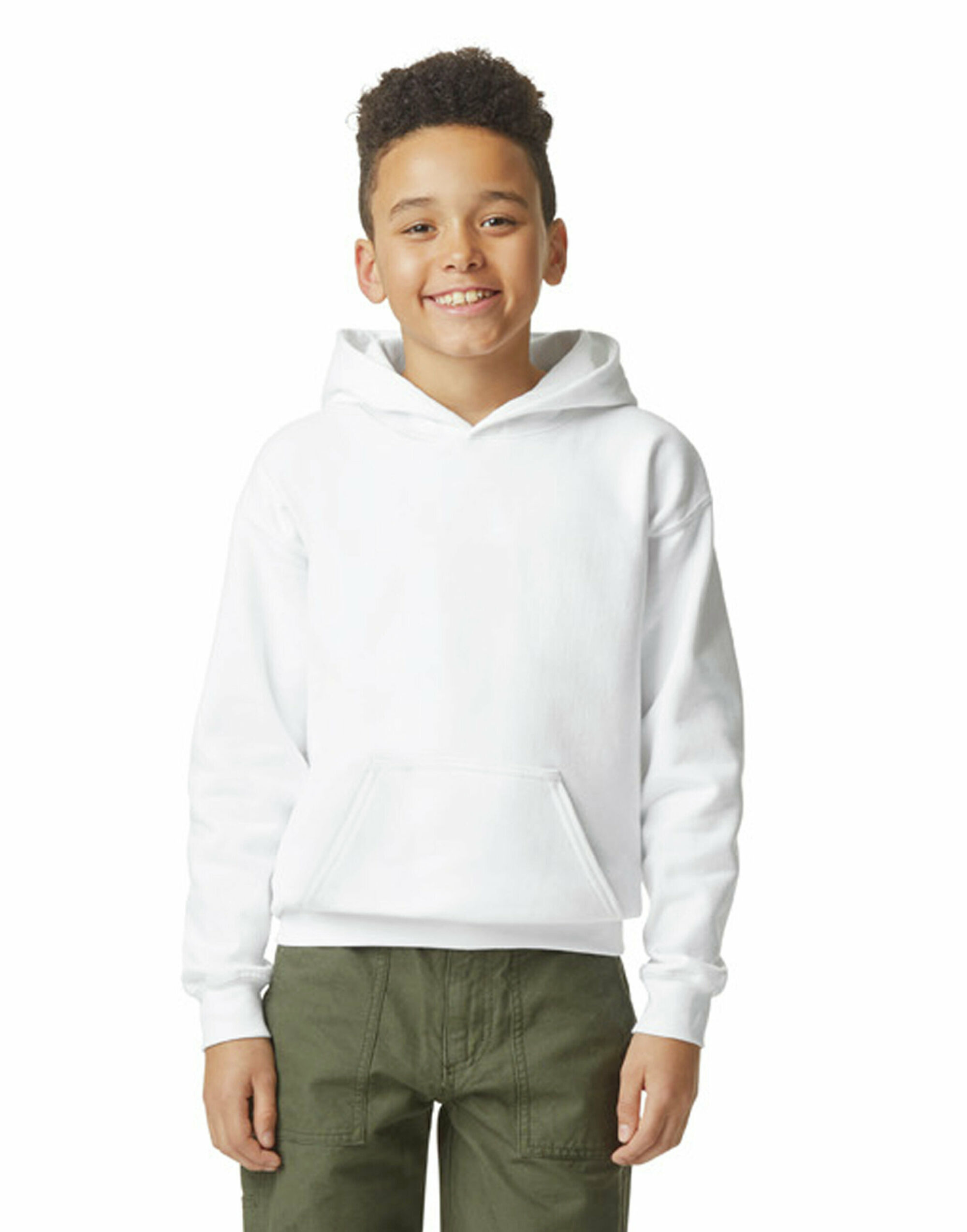 SF500B Softstyle Midweight Fleece Youth Hoodie White