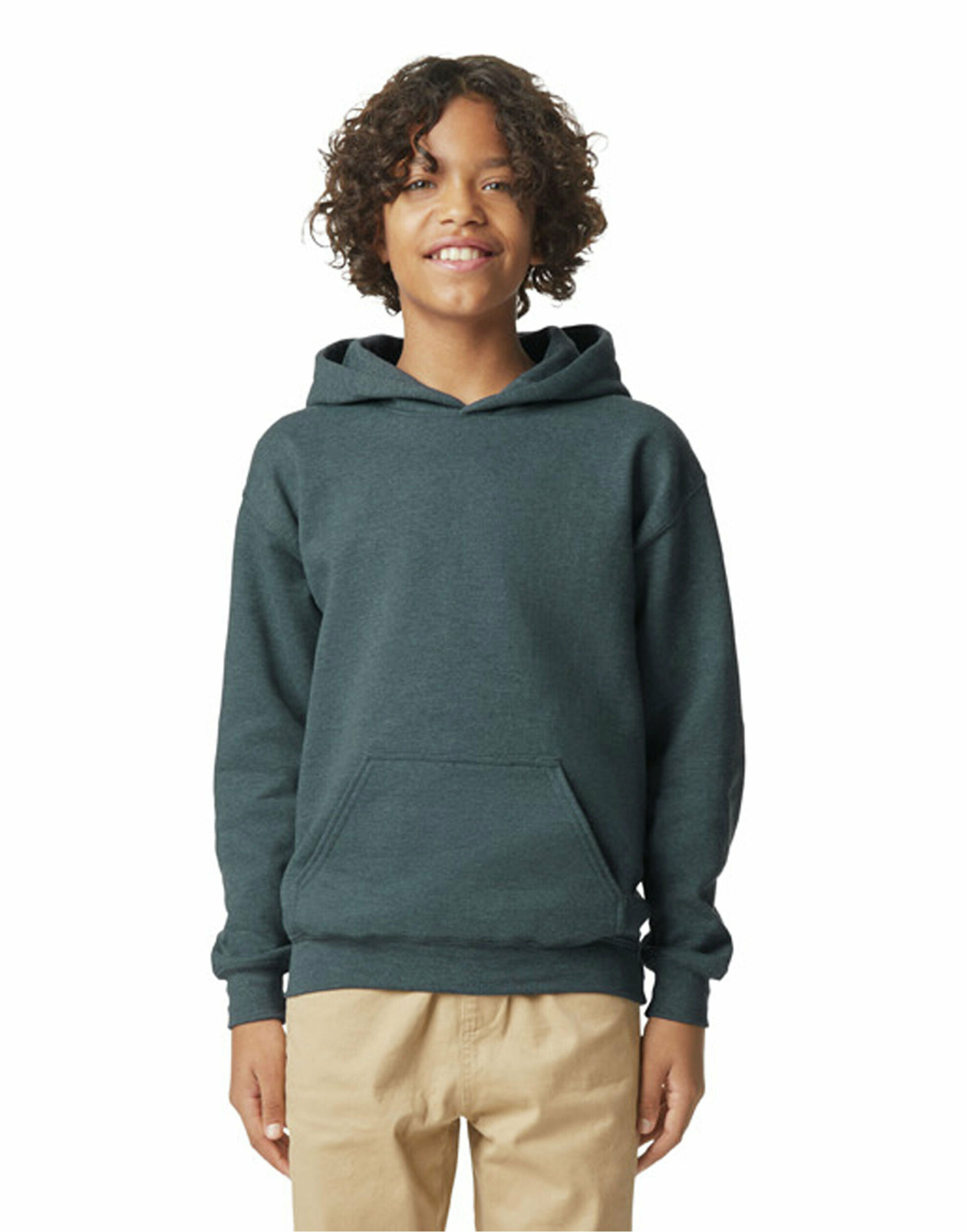 SF500B Softstyle Midweight Fleece Youth Hoodie Dark Heather