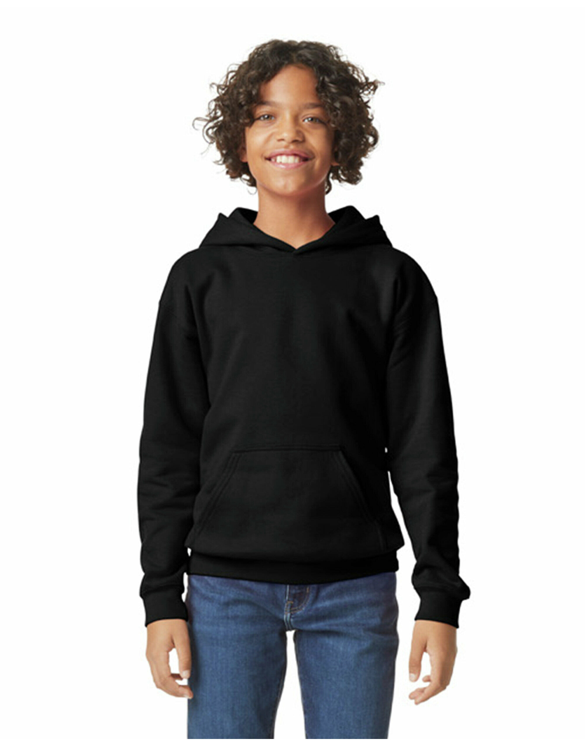 SF500B Softstyle Midweight Fleece Youth Hoodie Black