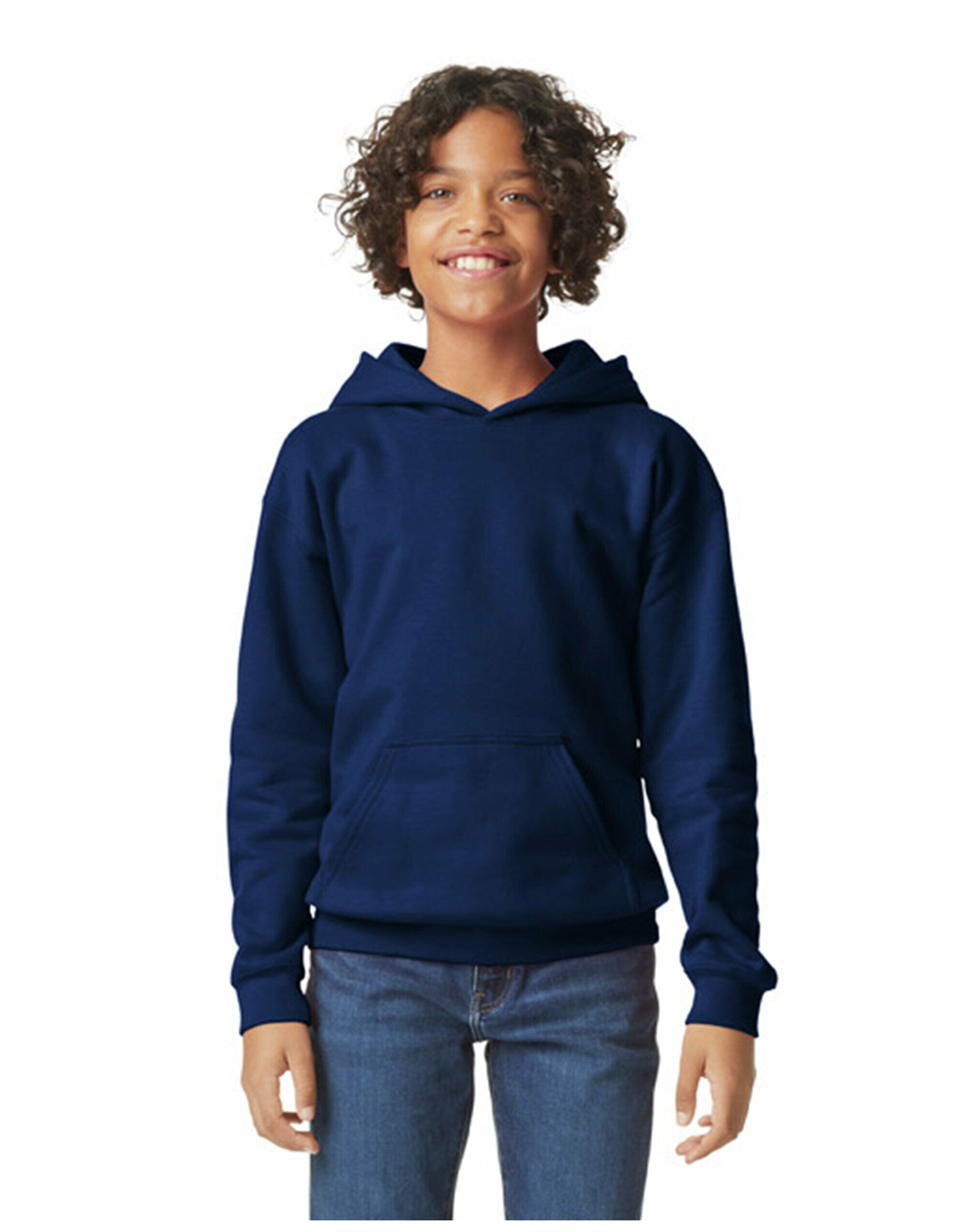 SF500B Softstyle Midweight Fleece Youth Hoodie Navy Blue