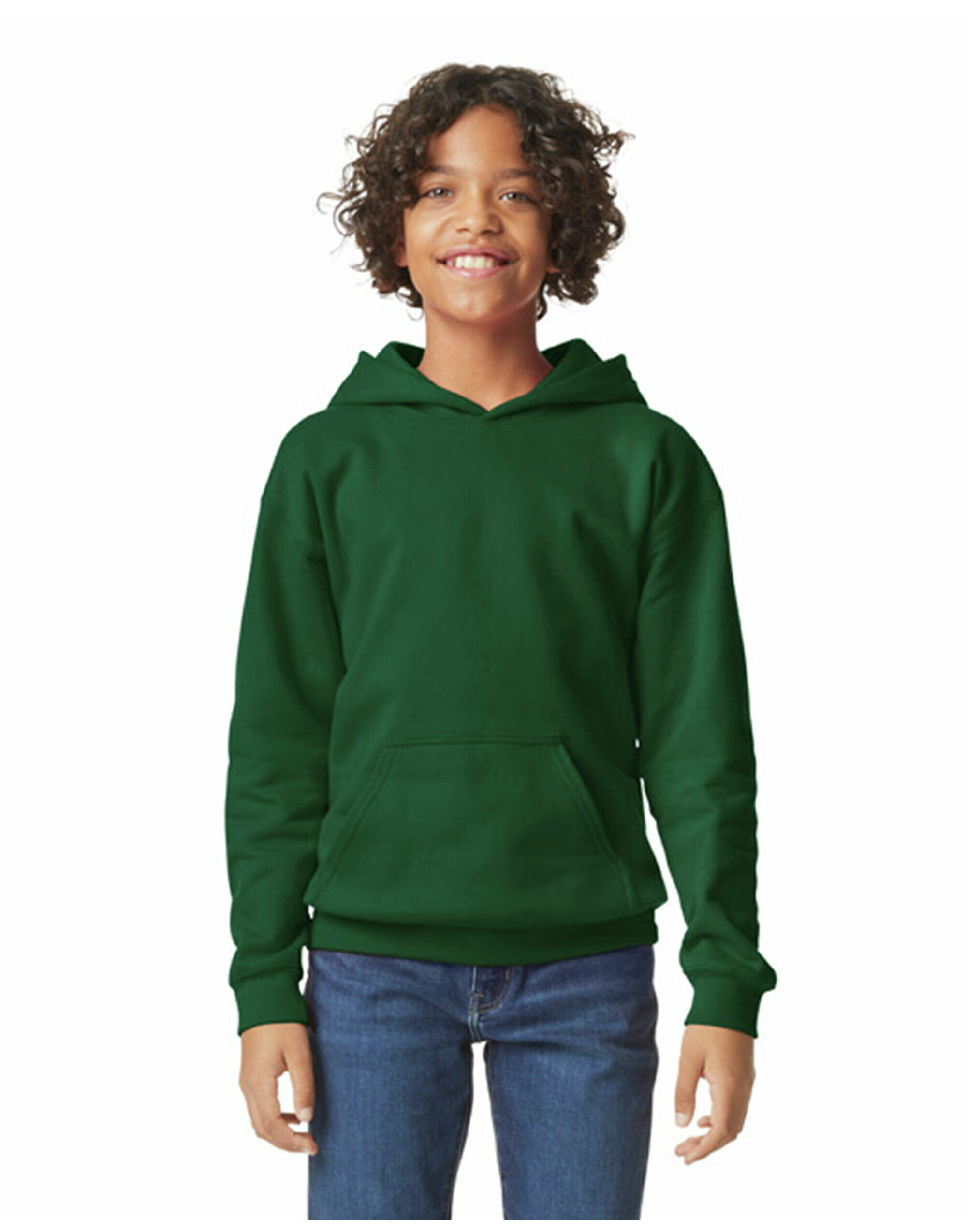 SF500B Softstyle Midweight Fleece Youth Hoodie Forest Green
