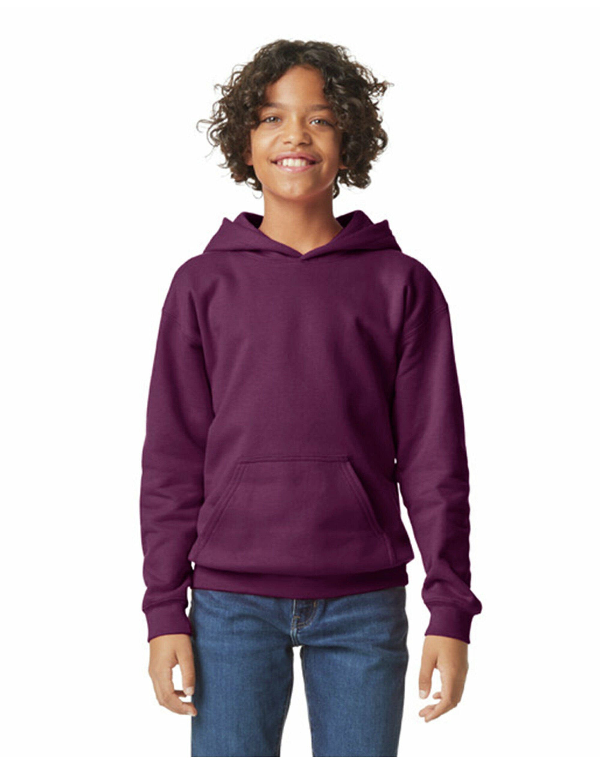 SF500B Softstyle Midweight Fleece Youth Hoodie Maroon