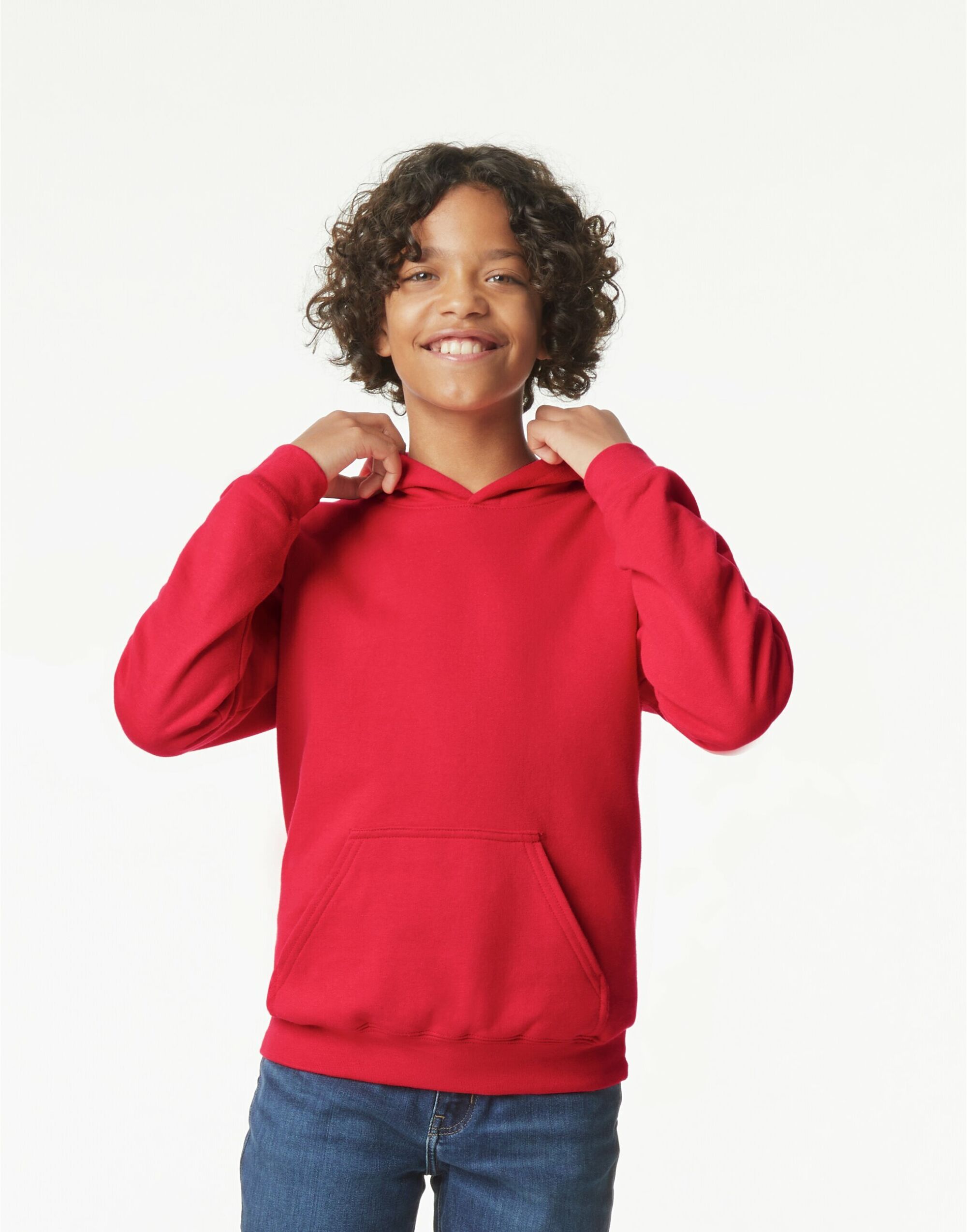 SF500B Softstyle Midweight Fleece Youth Hoodie Red