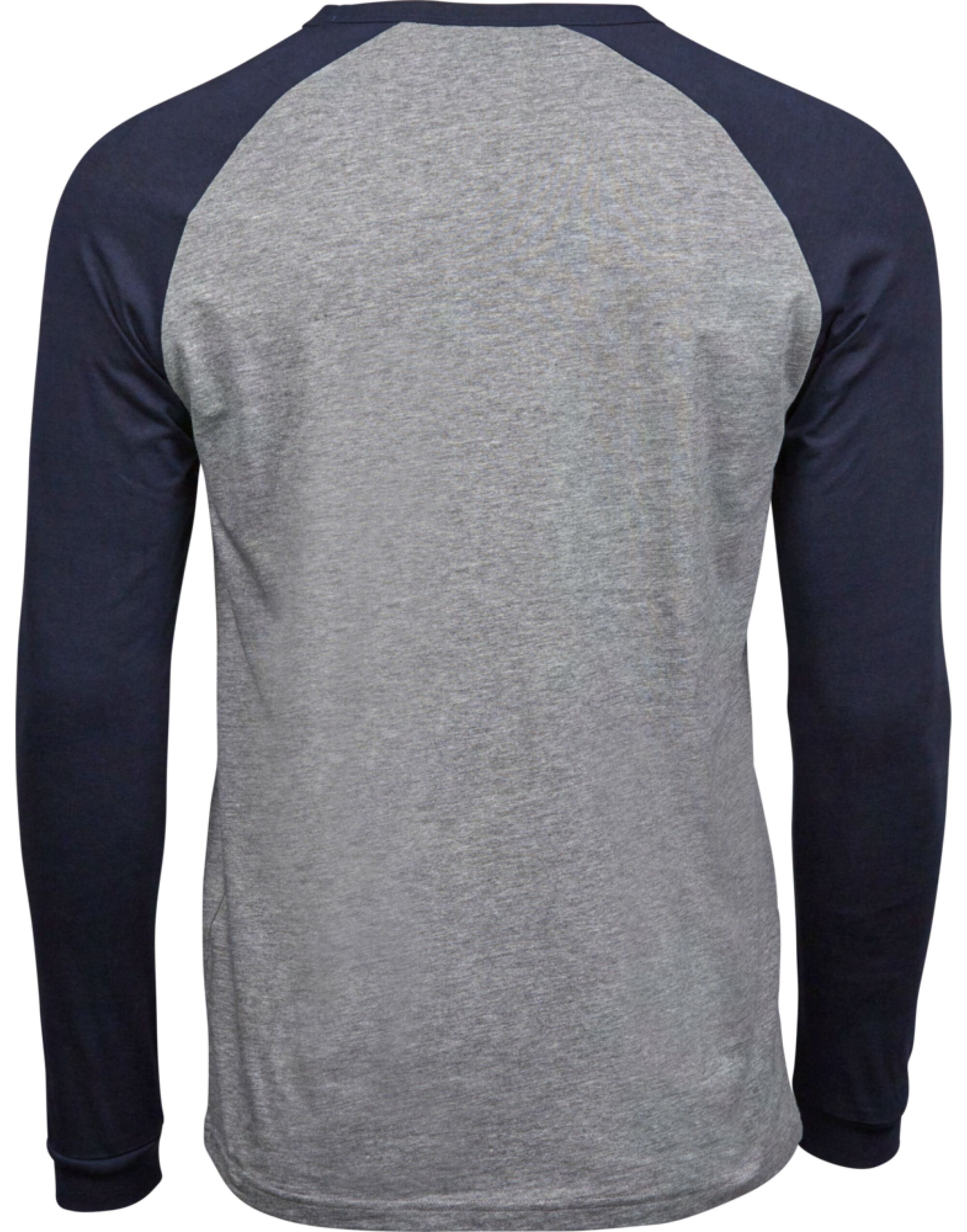 TJ5072 Men’s Baseball Tee Heather Grey/Navy