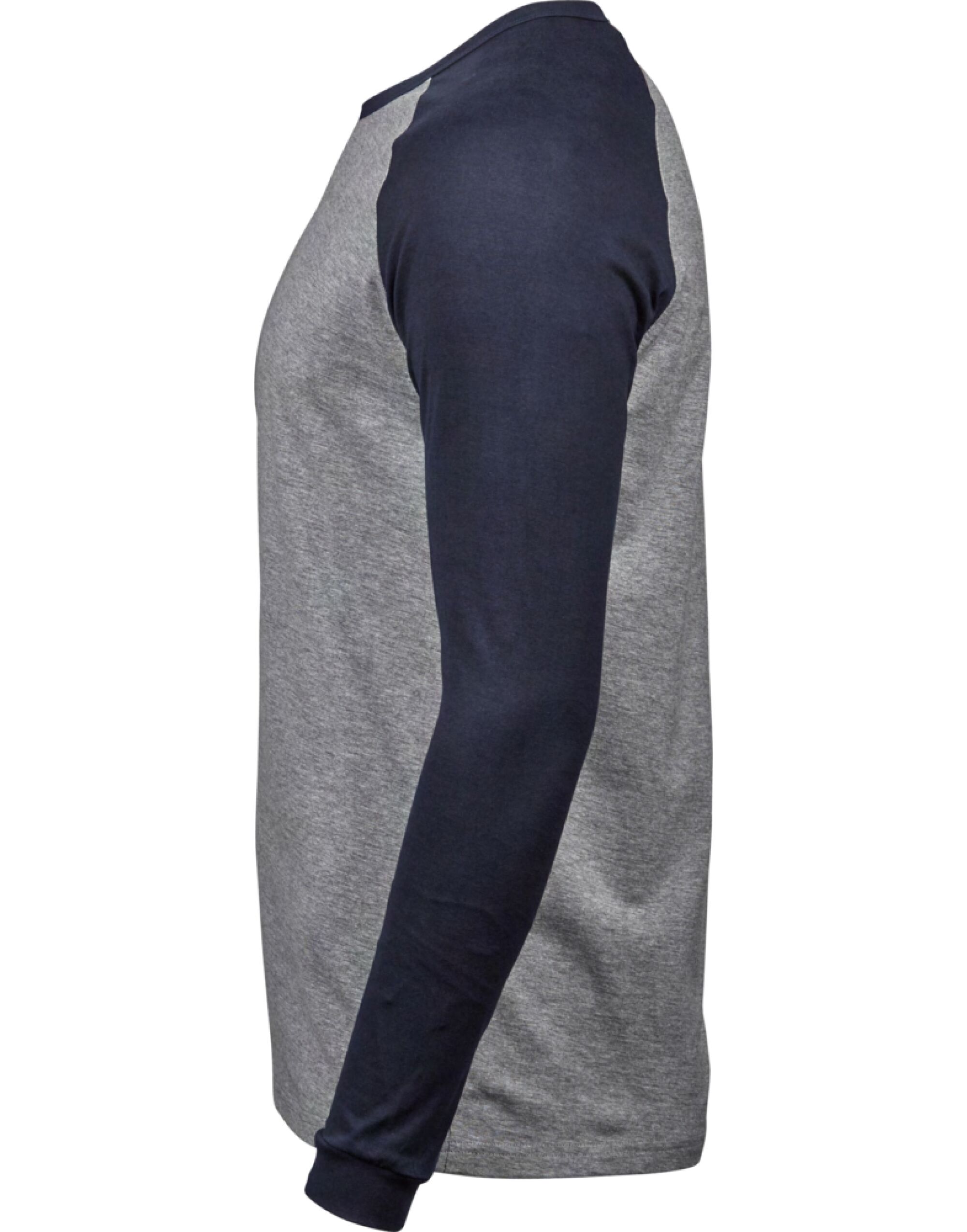 TJ5072 Men’s Baseball Tee Heather Grey/Navy