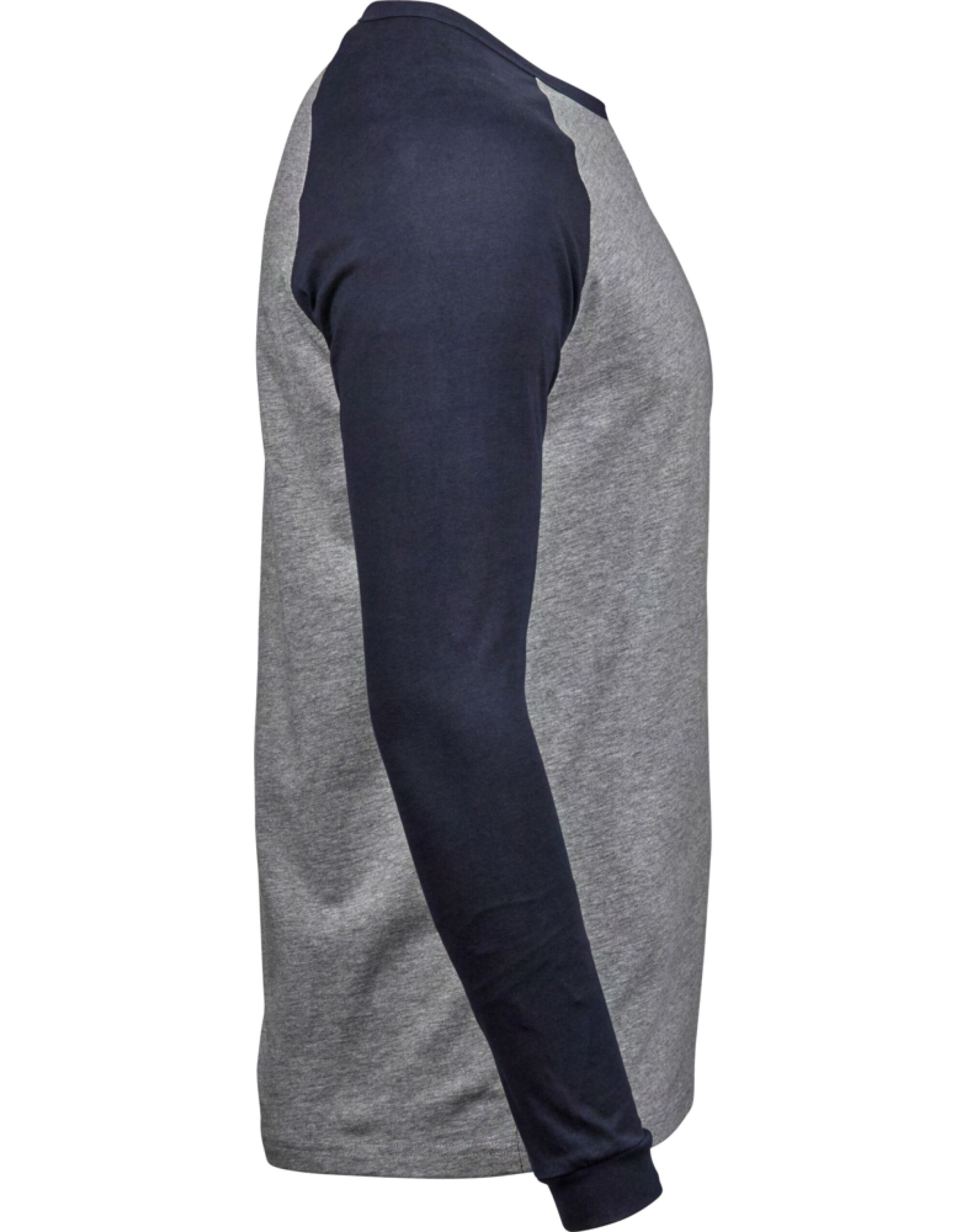 TJ5072 Men’s Baseball Tee Heather Grey/Navy