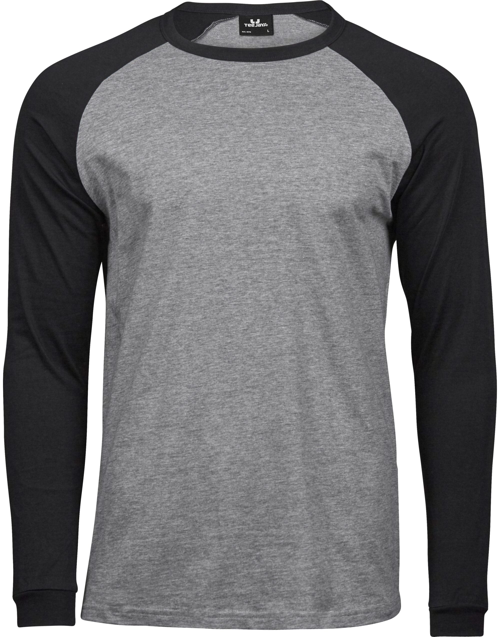 TJ5072 Men’s Baseball Tee Heather Grey/black
