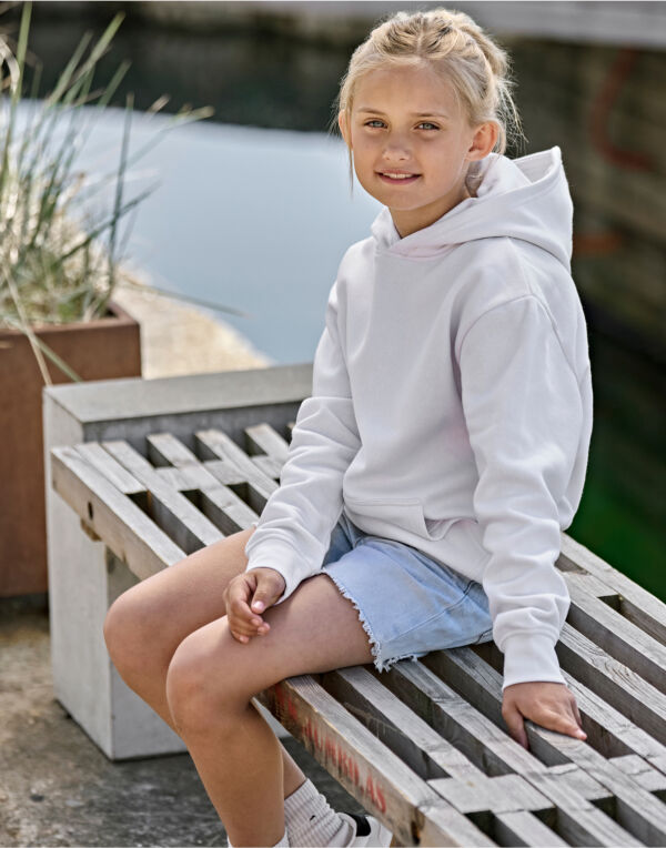 TJ5152B Junior Unlabeled Hooded Sweatshirt Black