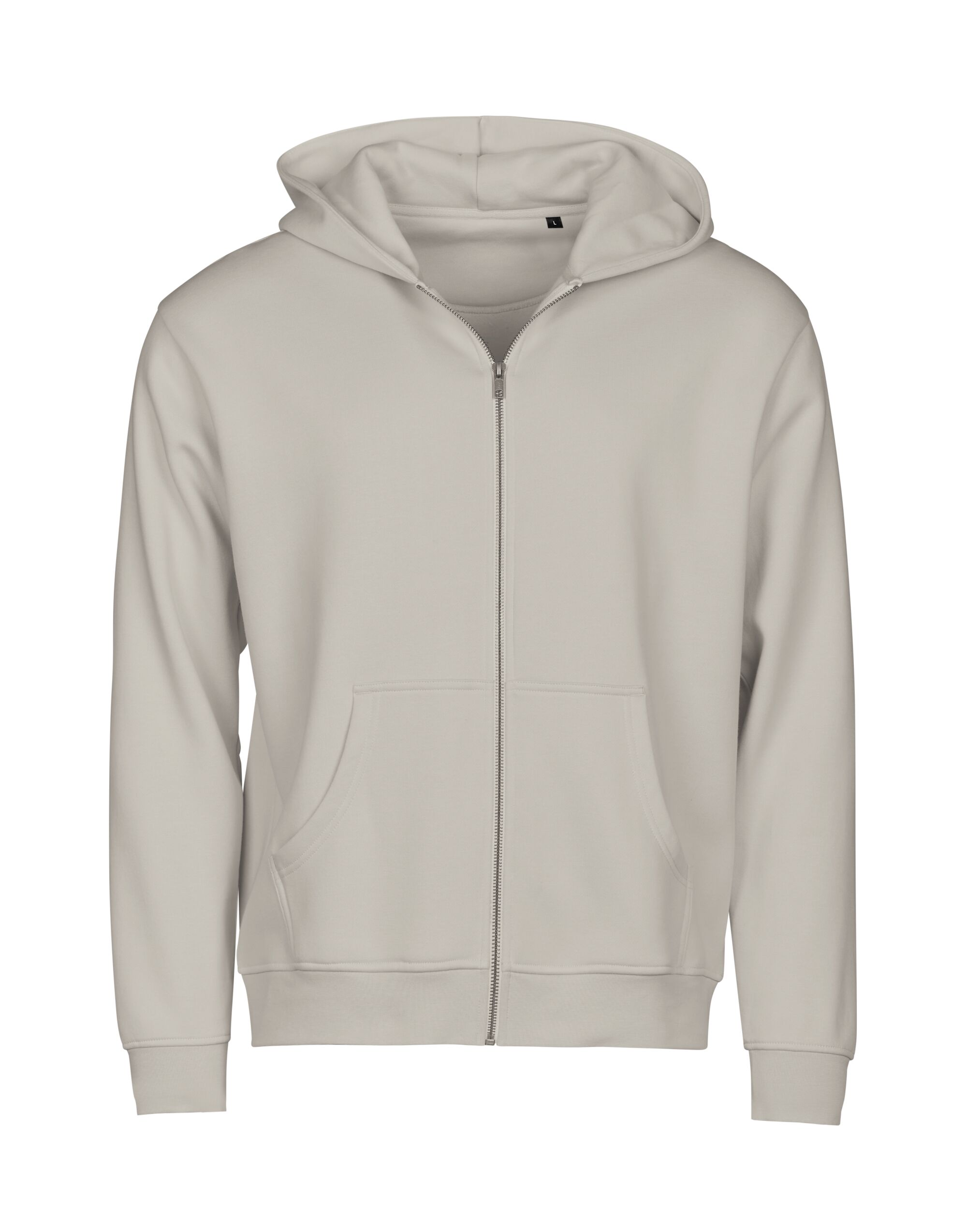 TJ5154 Cement Unlabeled Hooded Full Zip Sweatshirt