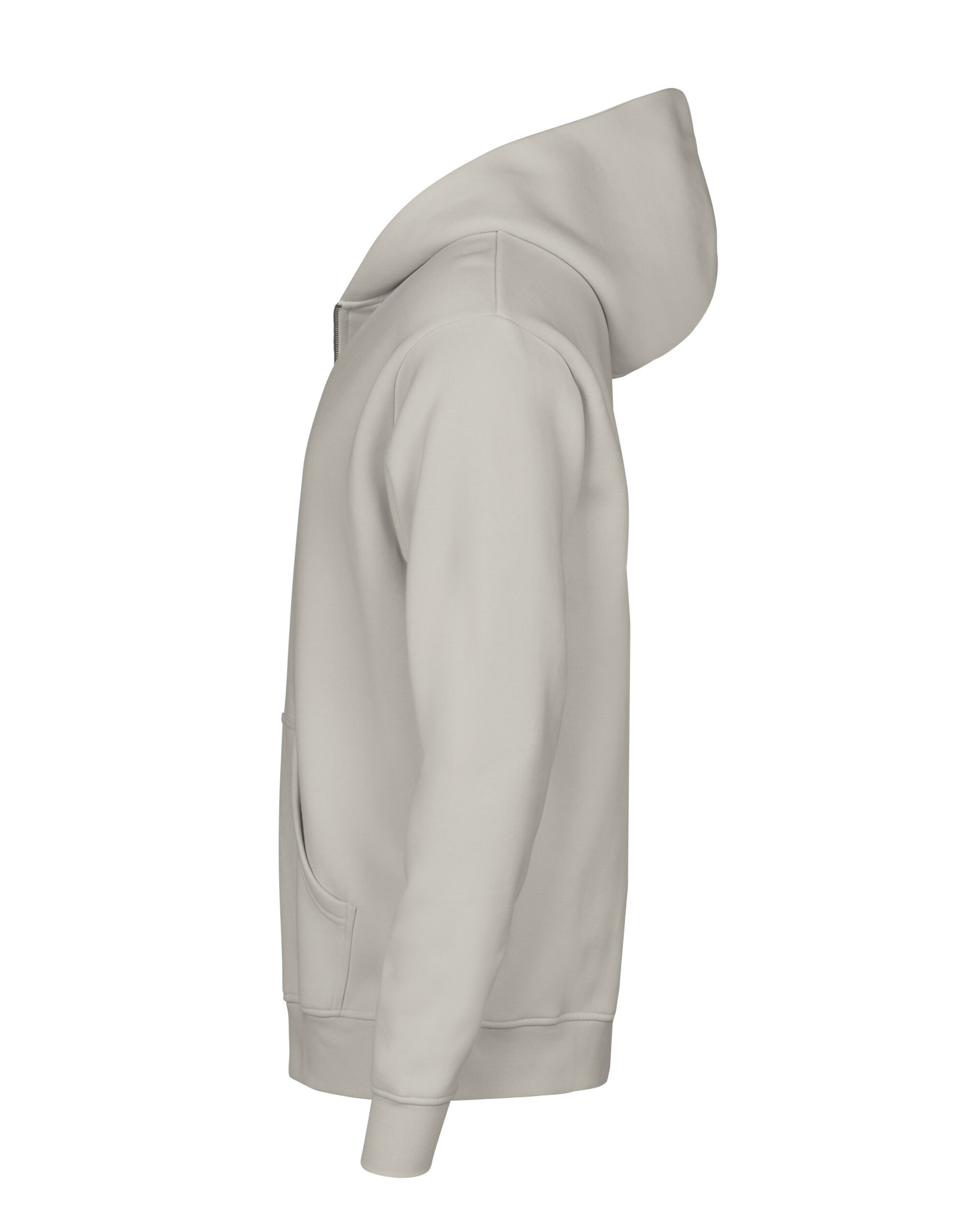 TJ5154 Cement Unlabeled Hooded Full Zip Sweatshirt