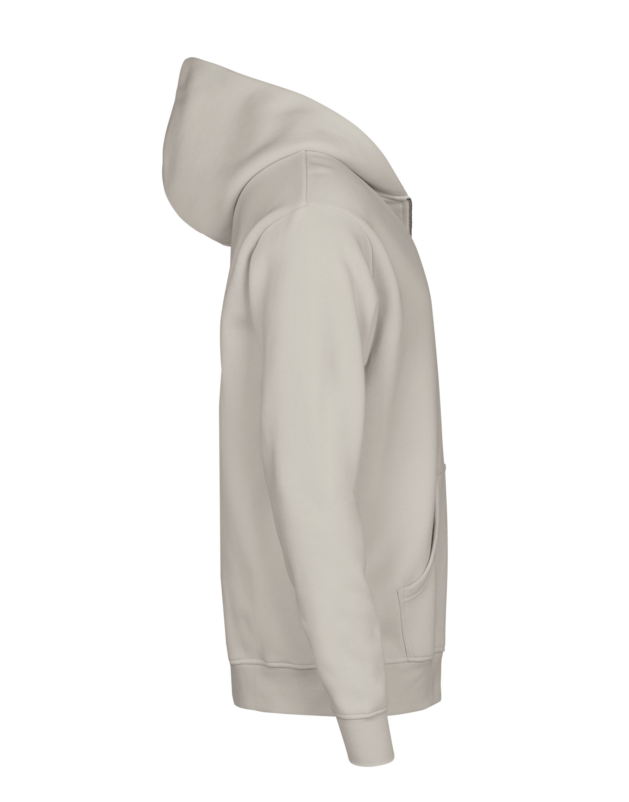 TJ5154 Cement Unlabeled Hooded Full Zip Sweatshirt