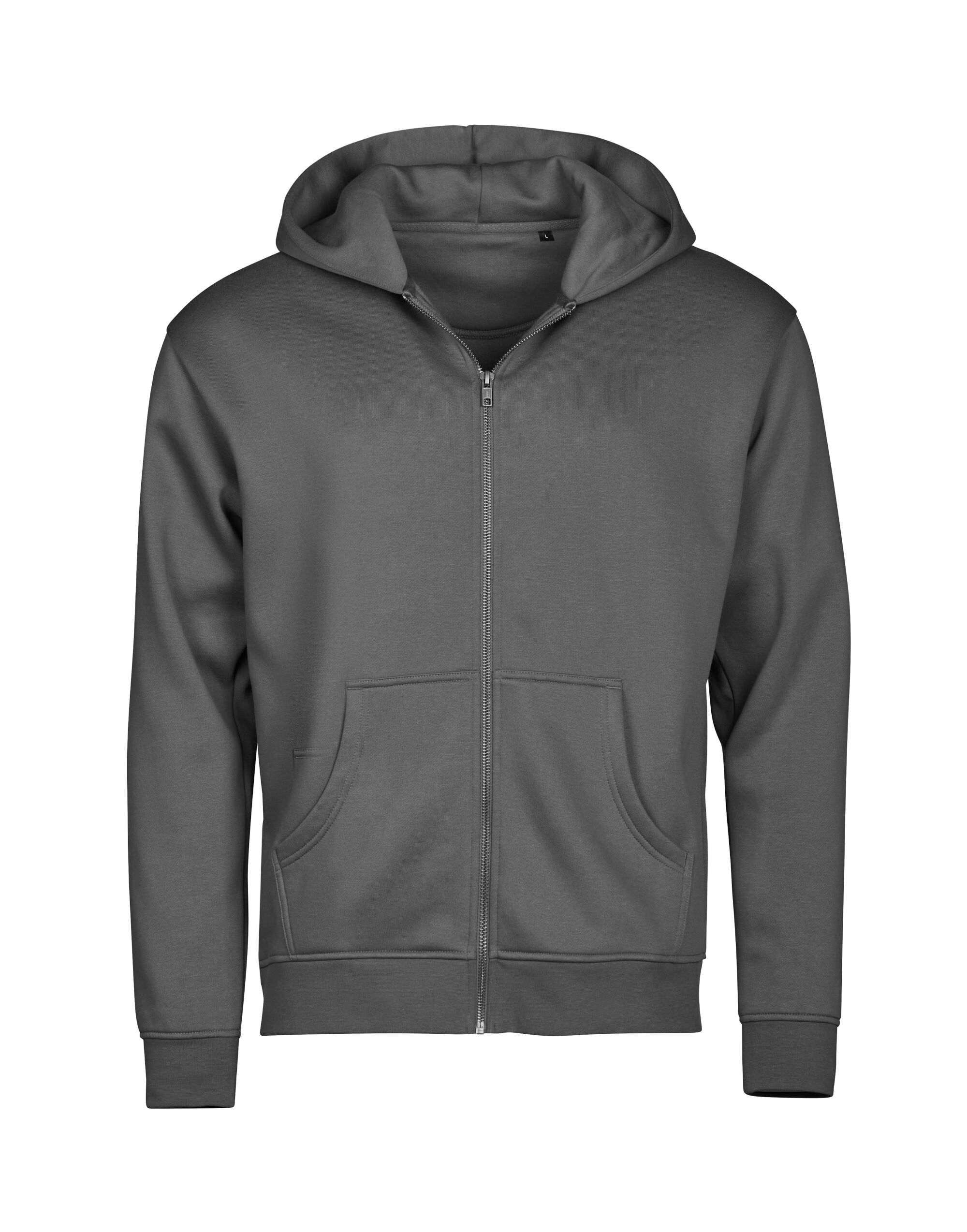 TJ5154 Powder Grey Unlabeled Hooded Full Zip Sweatshirt