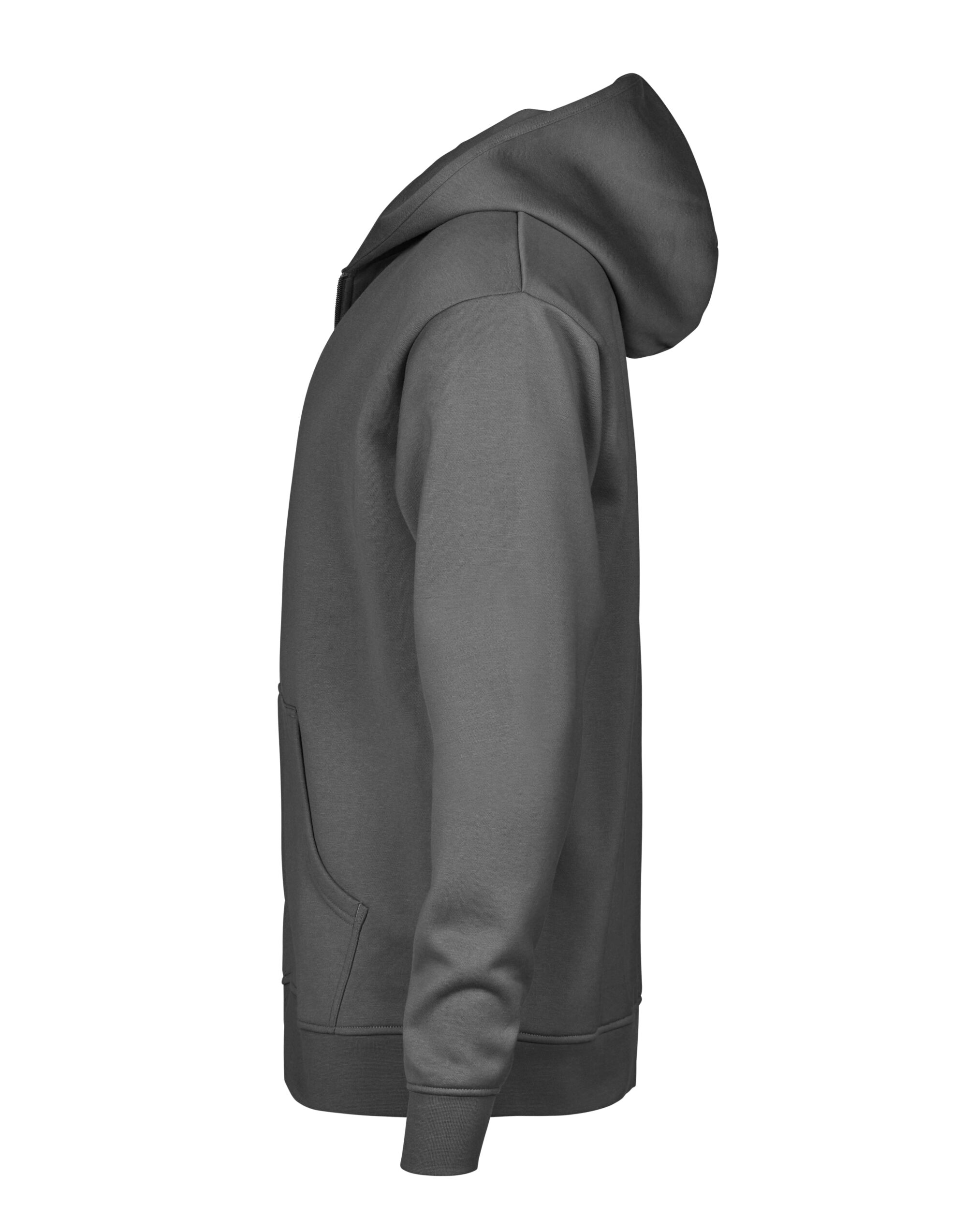 TJ5154 Powder Grey Unlabeled Hooded Full Zip Sweatshirt