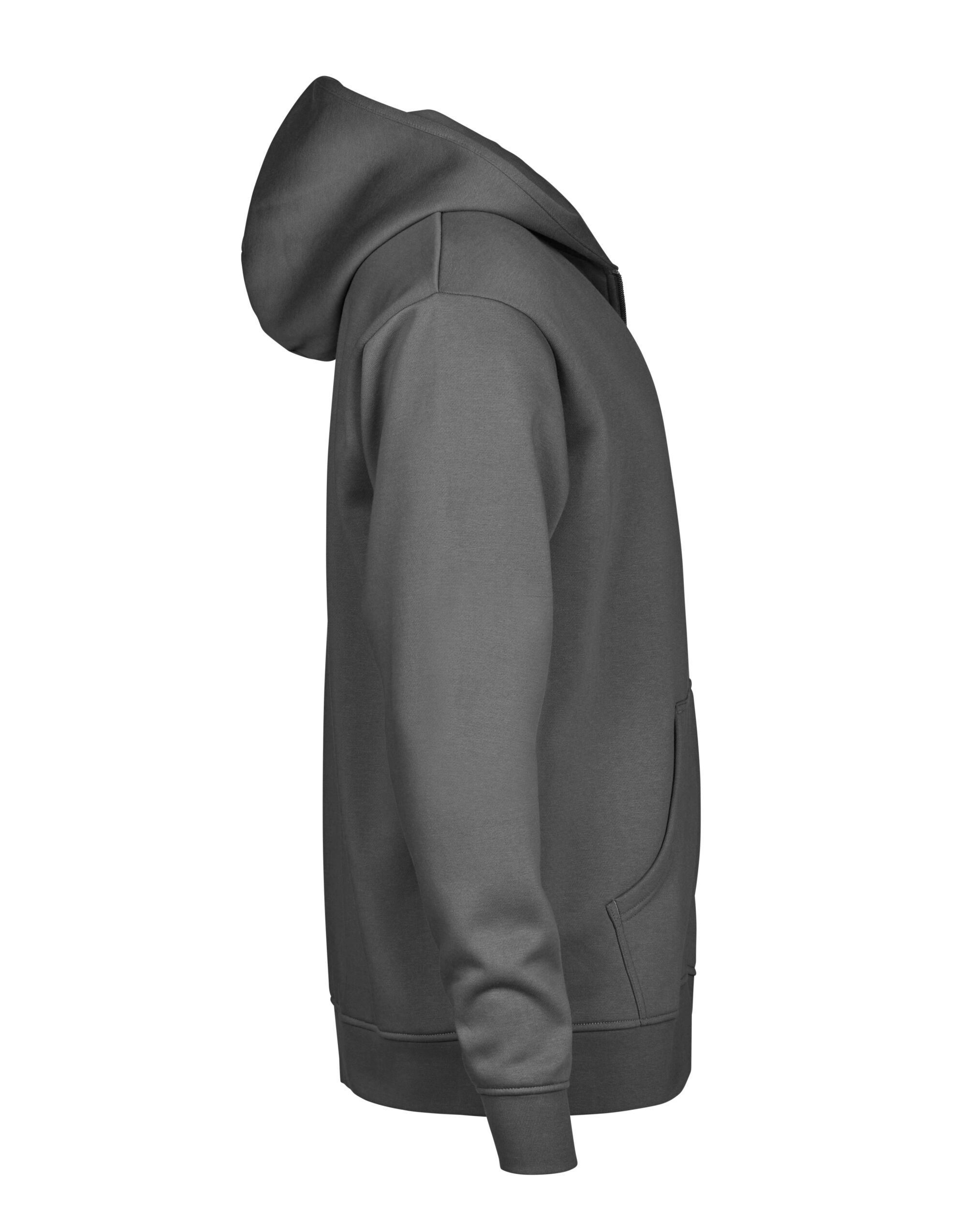 TJ5154 Powder Grey Unlabeled Hooded Full Zip Sweatshirt