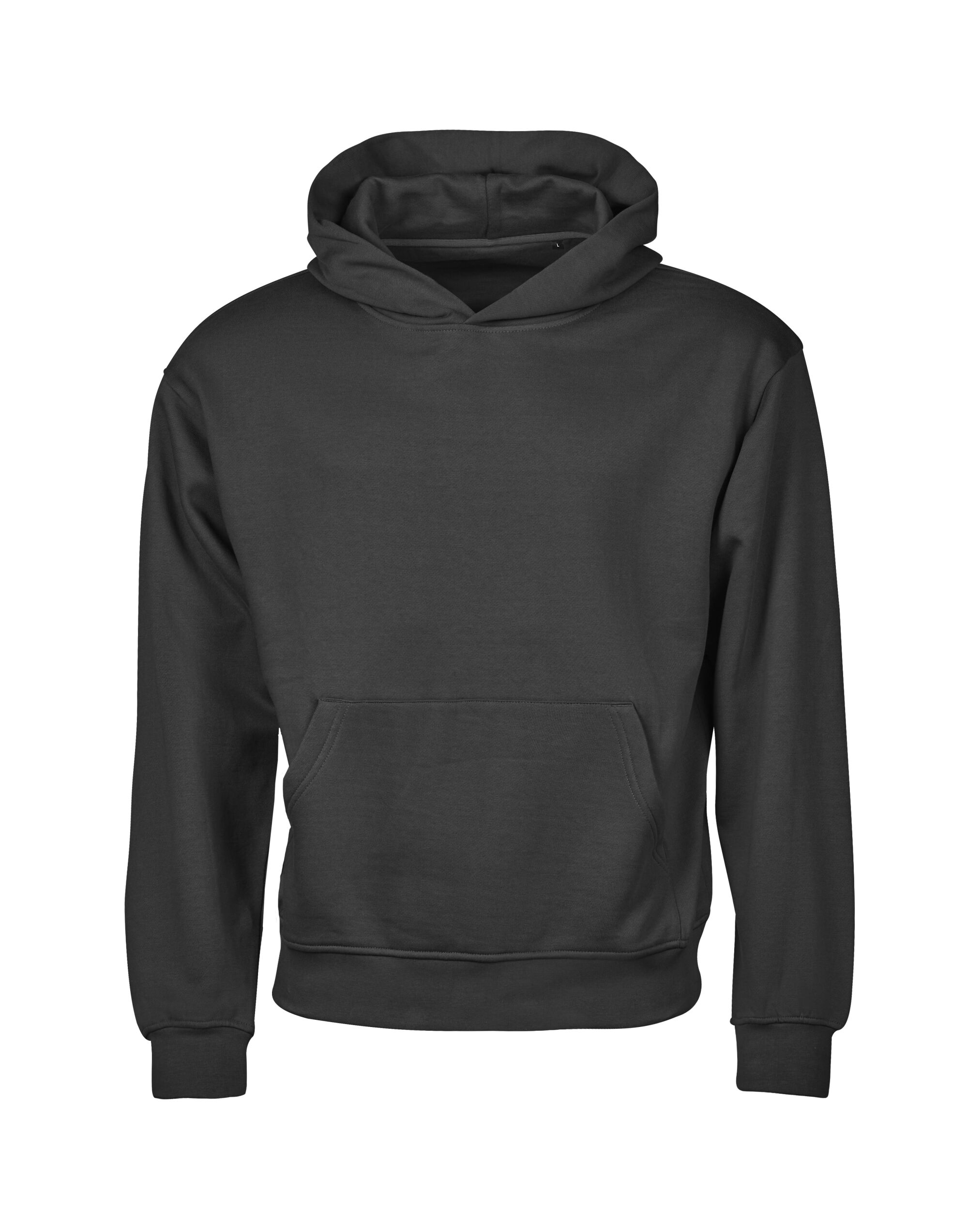 TJ5162 Black Unlabeled Heavy Loose Fit Hooded Sweatshirt