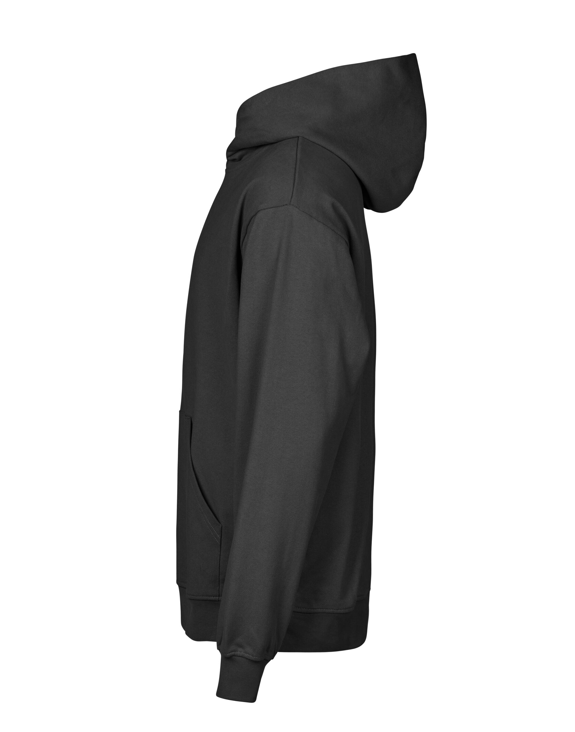 TJ5162 Black Unlabeled Heavy Loose Fit Hooded Sweatshirt