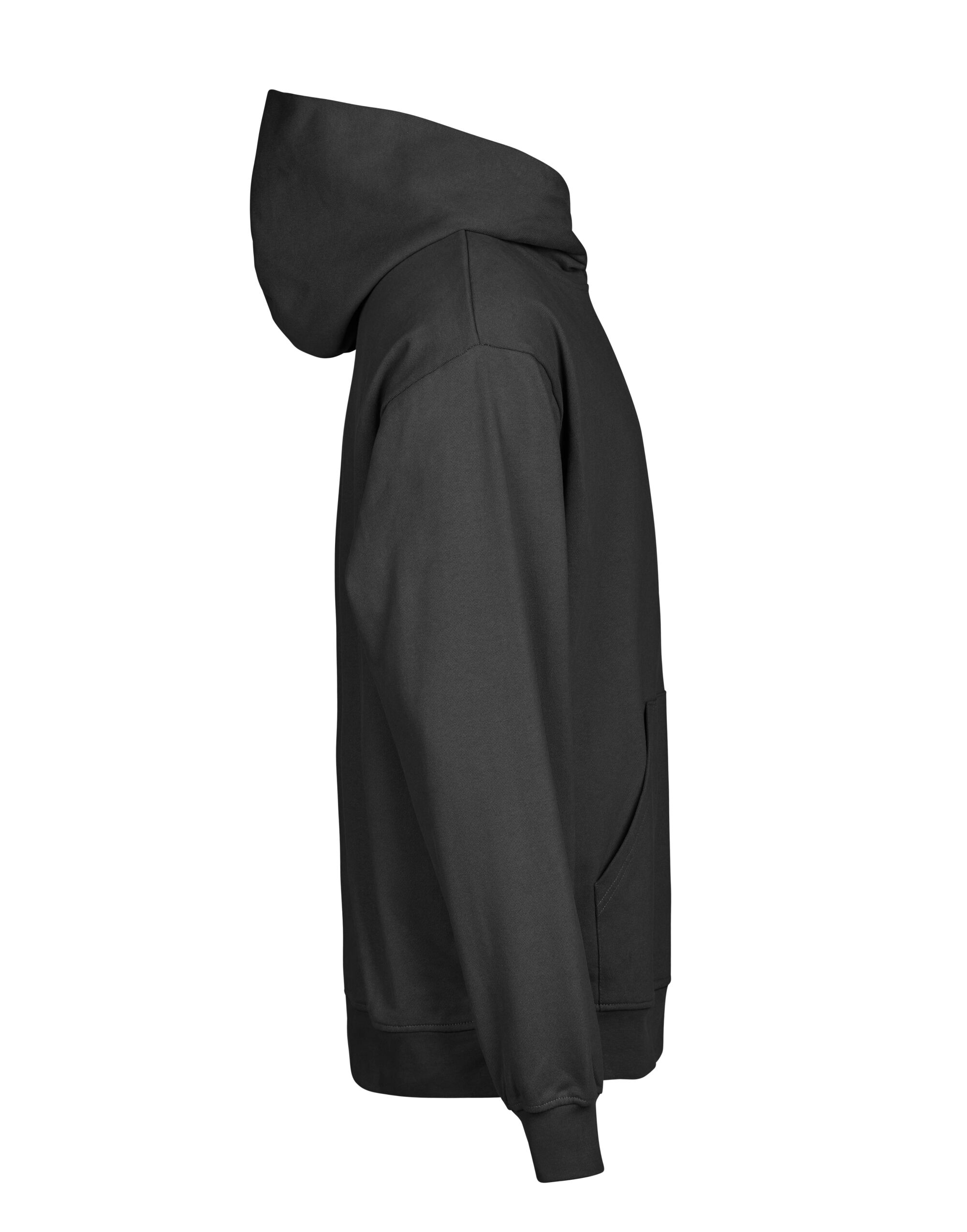 TJ5162 Black Unlabeled Heavy Loose Fit Hooded Sweatshirt