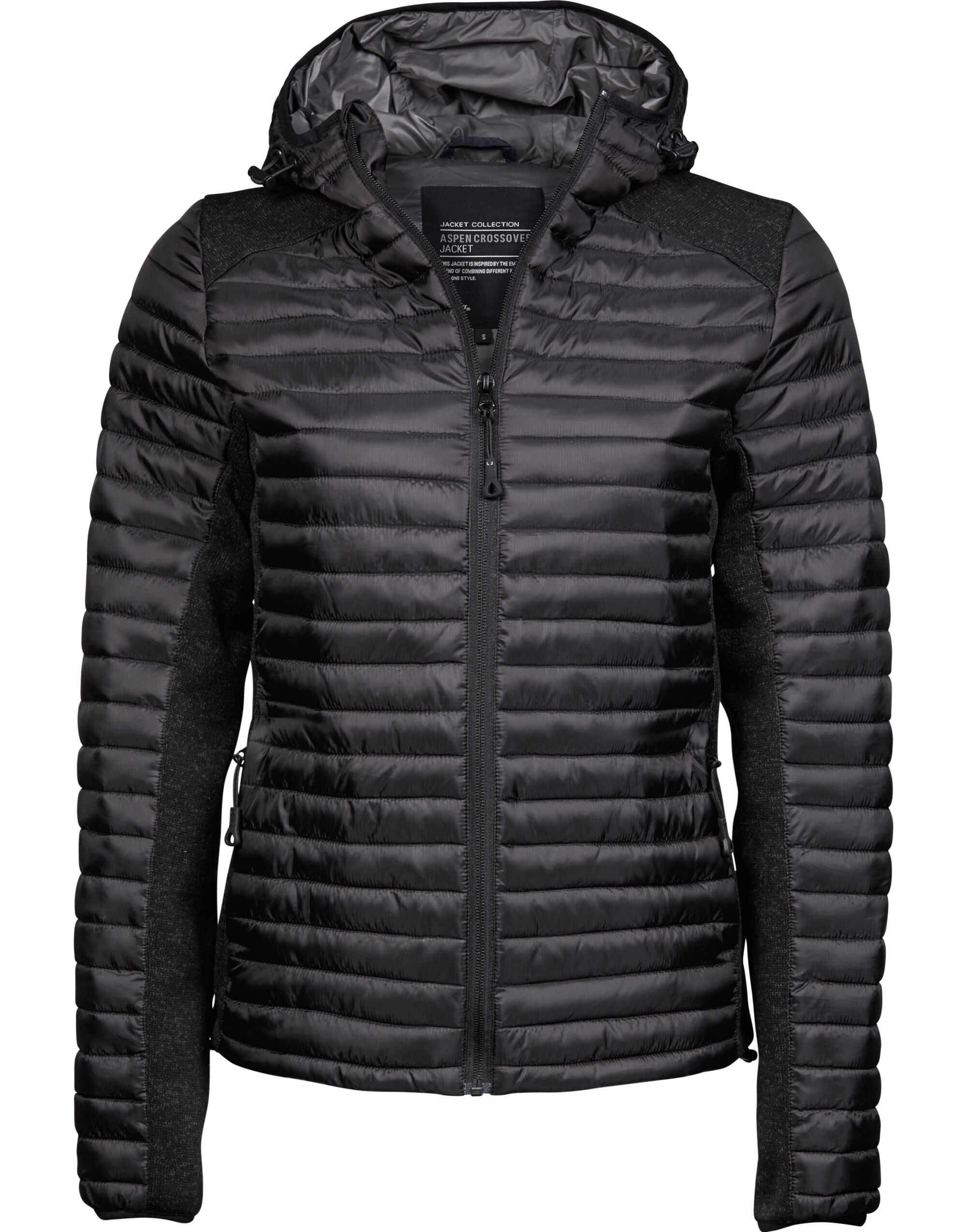 TJ9611 Ladies’ Aspen Crossover Jacket Black/Black Melange