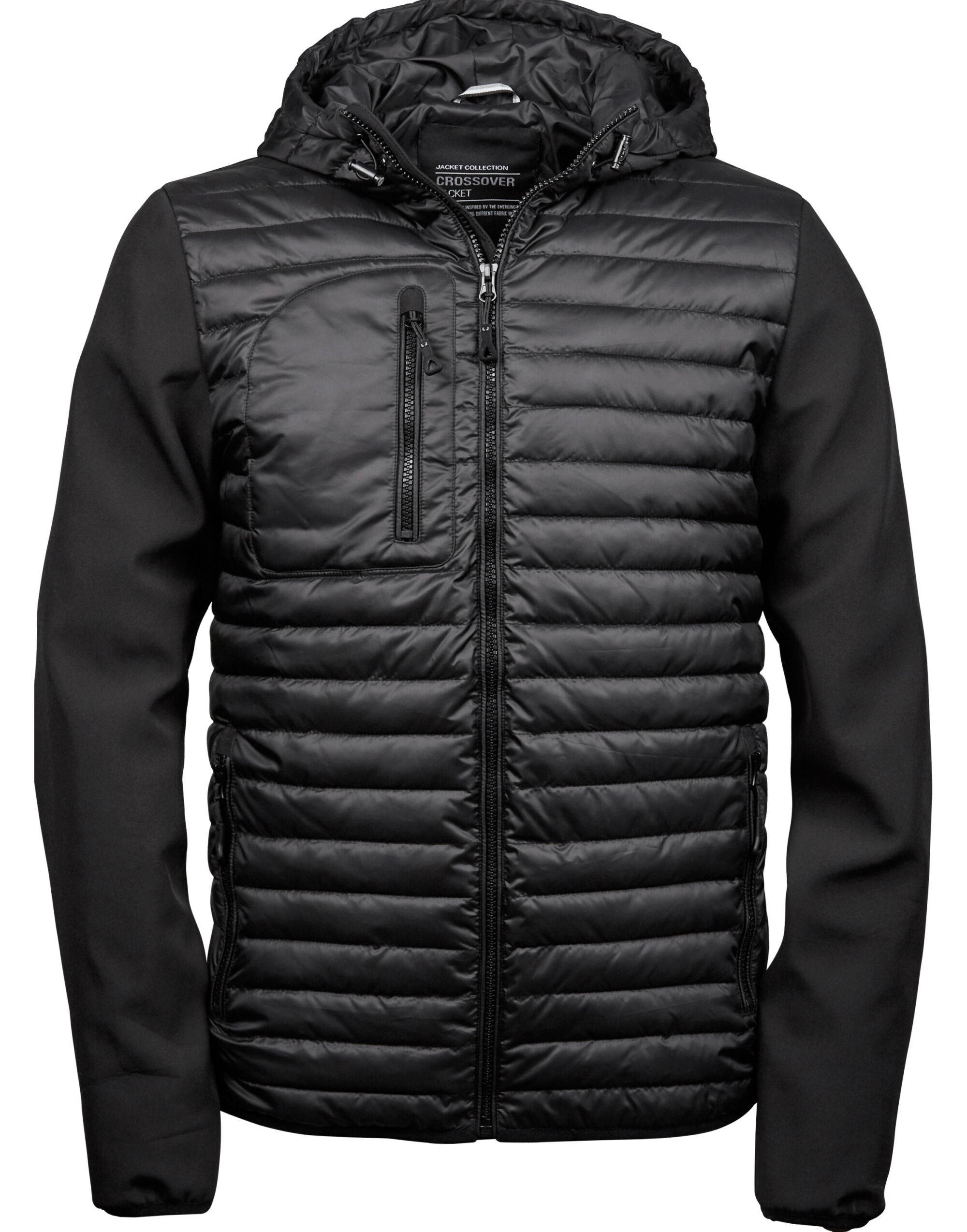 TJ9628 Men’s Hooded Crossover Jacket Black