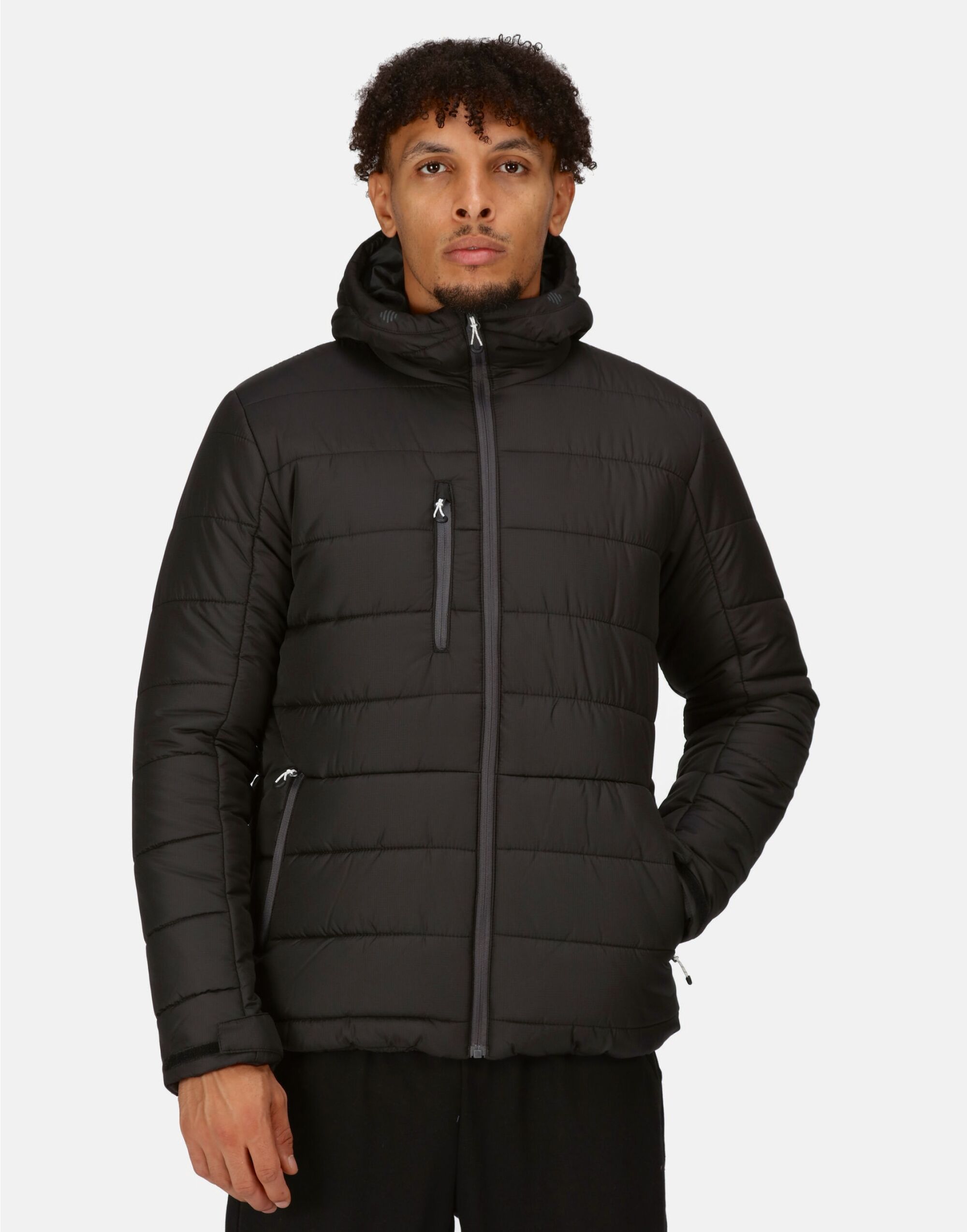 TRA241 Men’s Navigate Thermal Jacket Black/Seal Grey