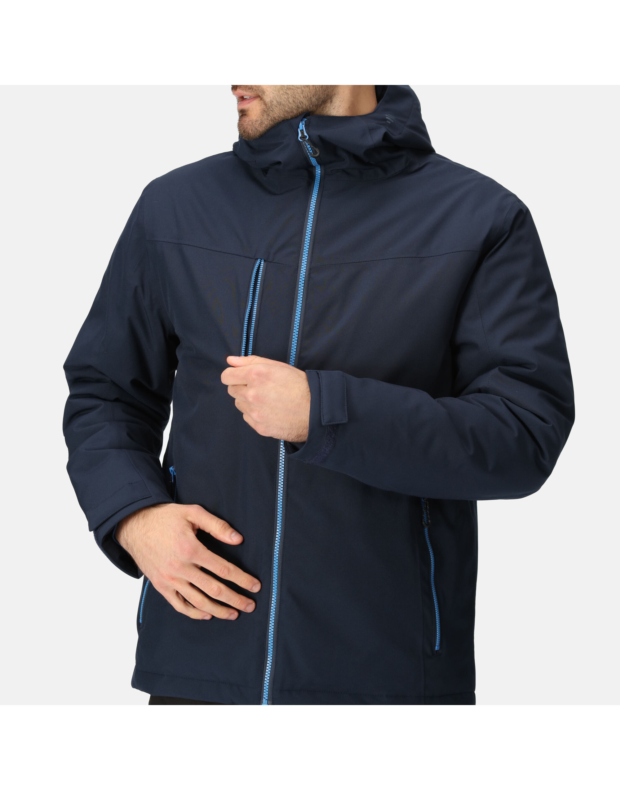 TRA253 Navy/ French Blue Mens Navigate Insulated Waterproof Jacket