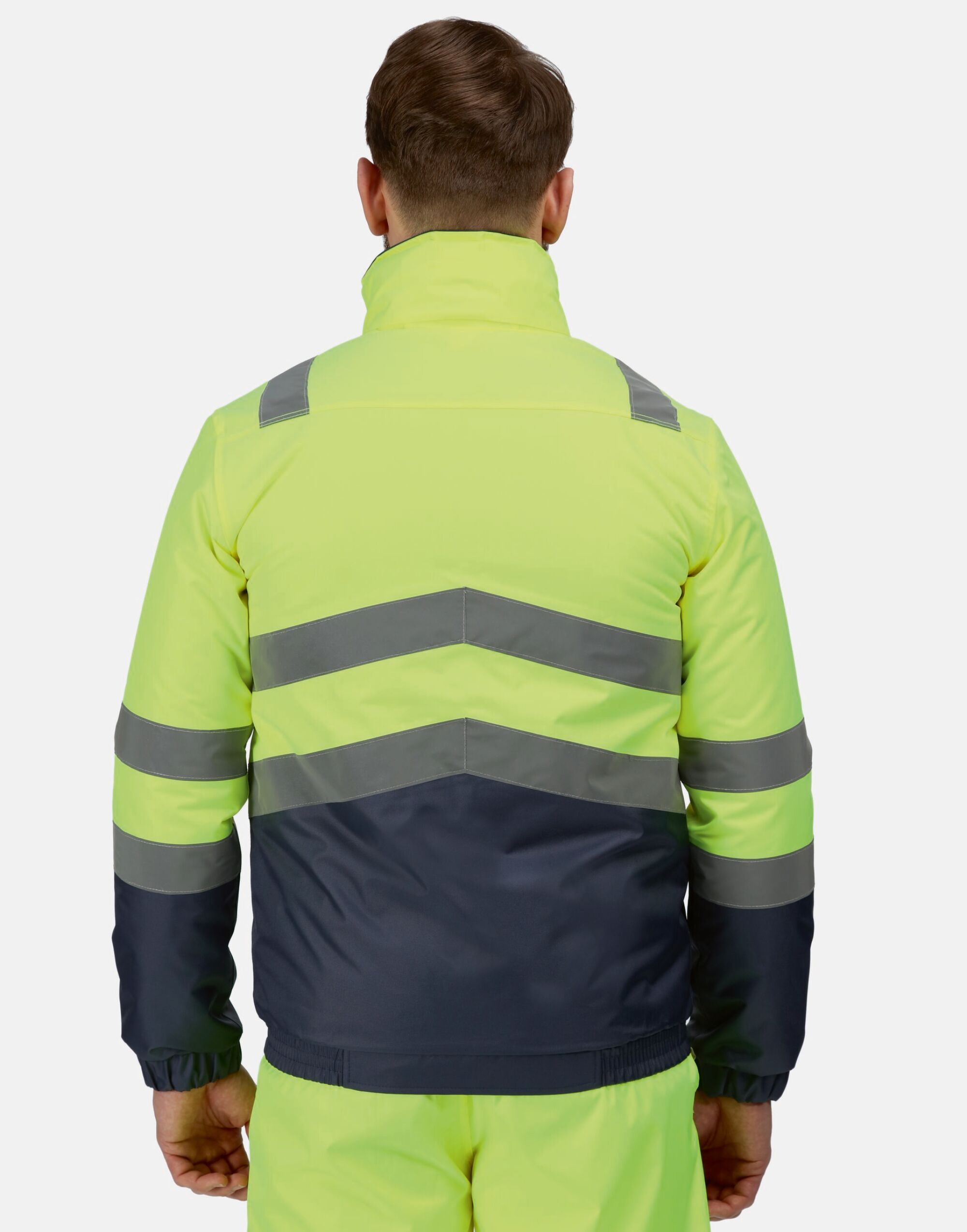 TRA218 Hi-Vis Yellow/Navy Pro Hi Vis Bomber Jacket