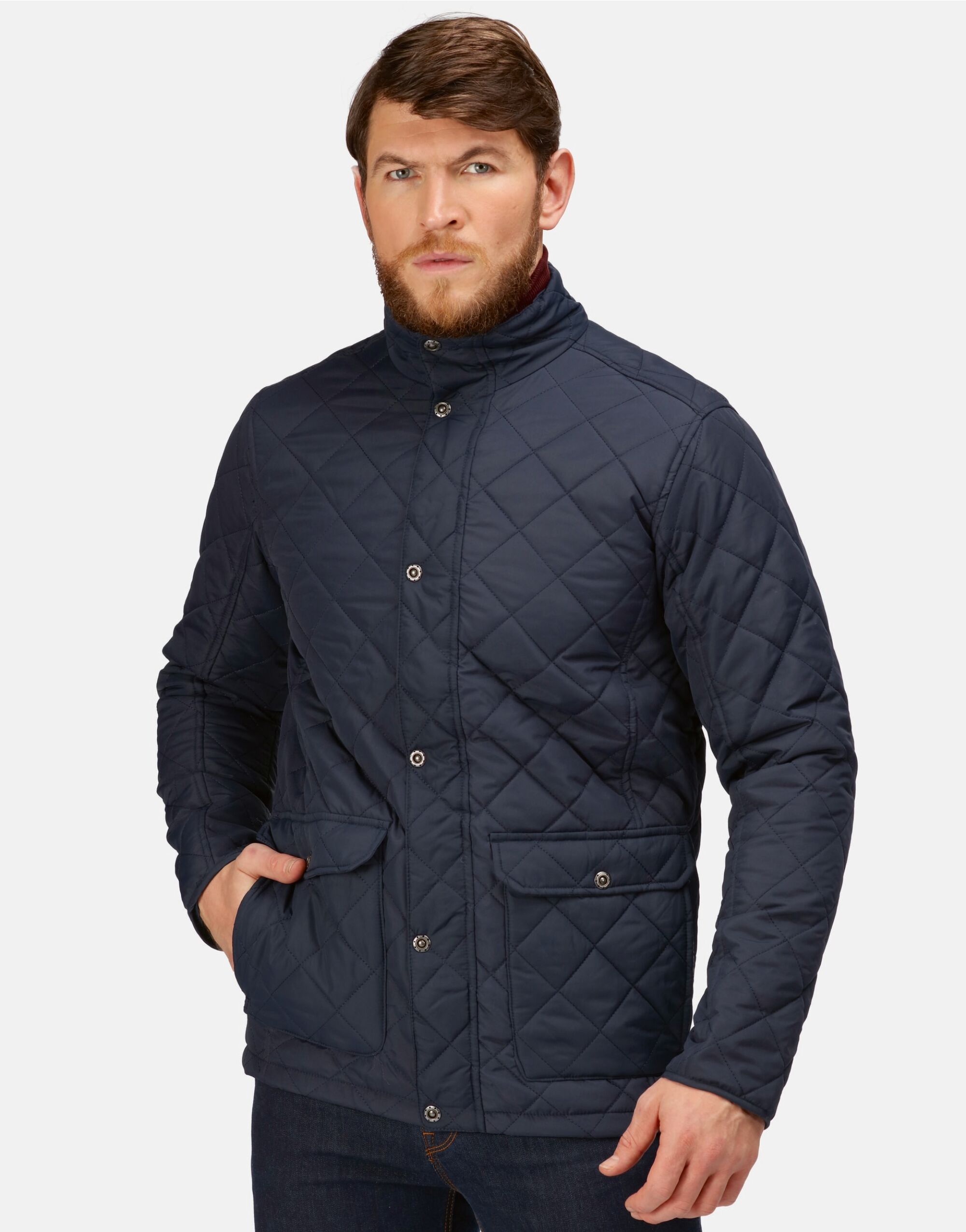 TRA441 Men’s Tyler Quilted Jacket Navy