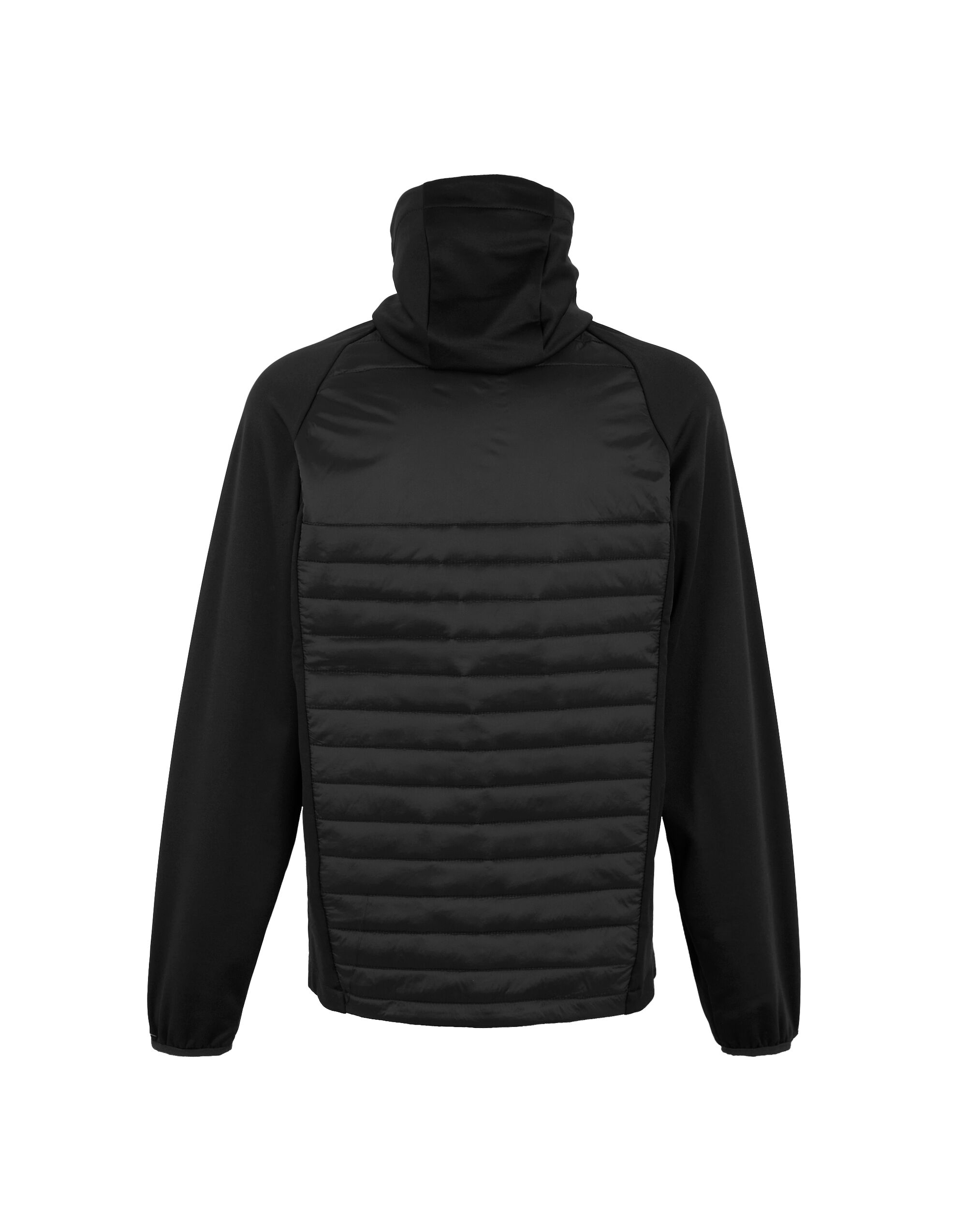 TRA549 Men’s Navigate Thermal Hybrid Jacket Black Orange Pop