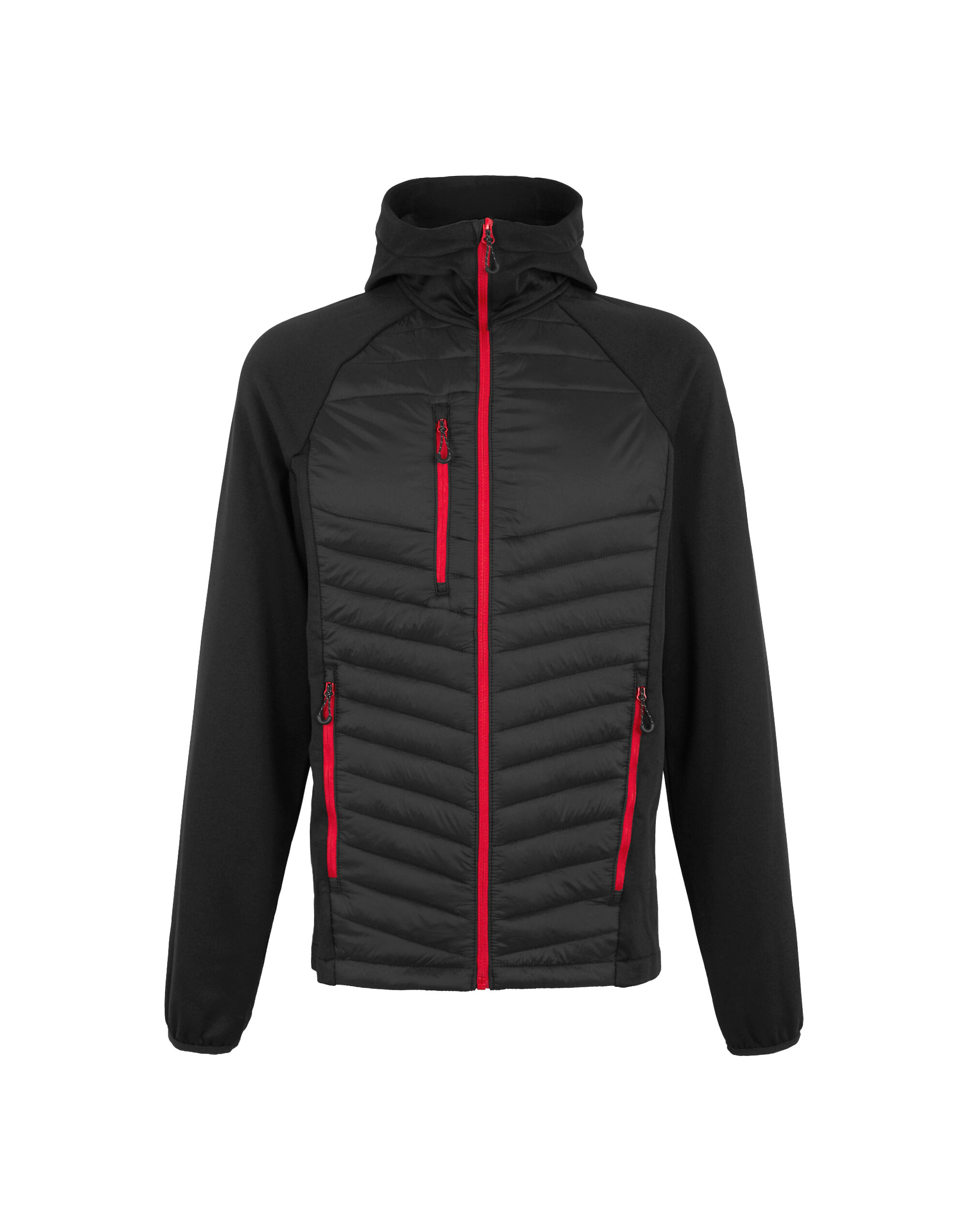TRA549 Men’s Navigate Thermal Hybrid Jacket Black/Classic Red