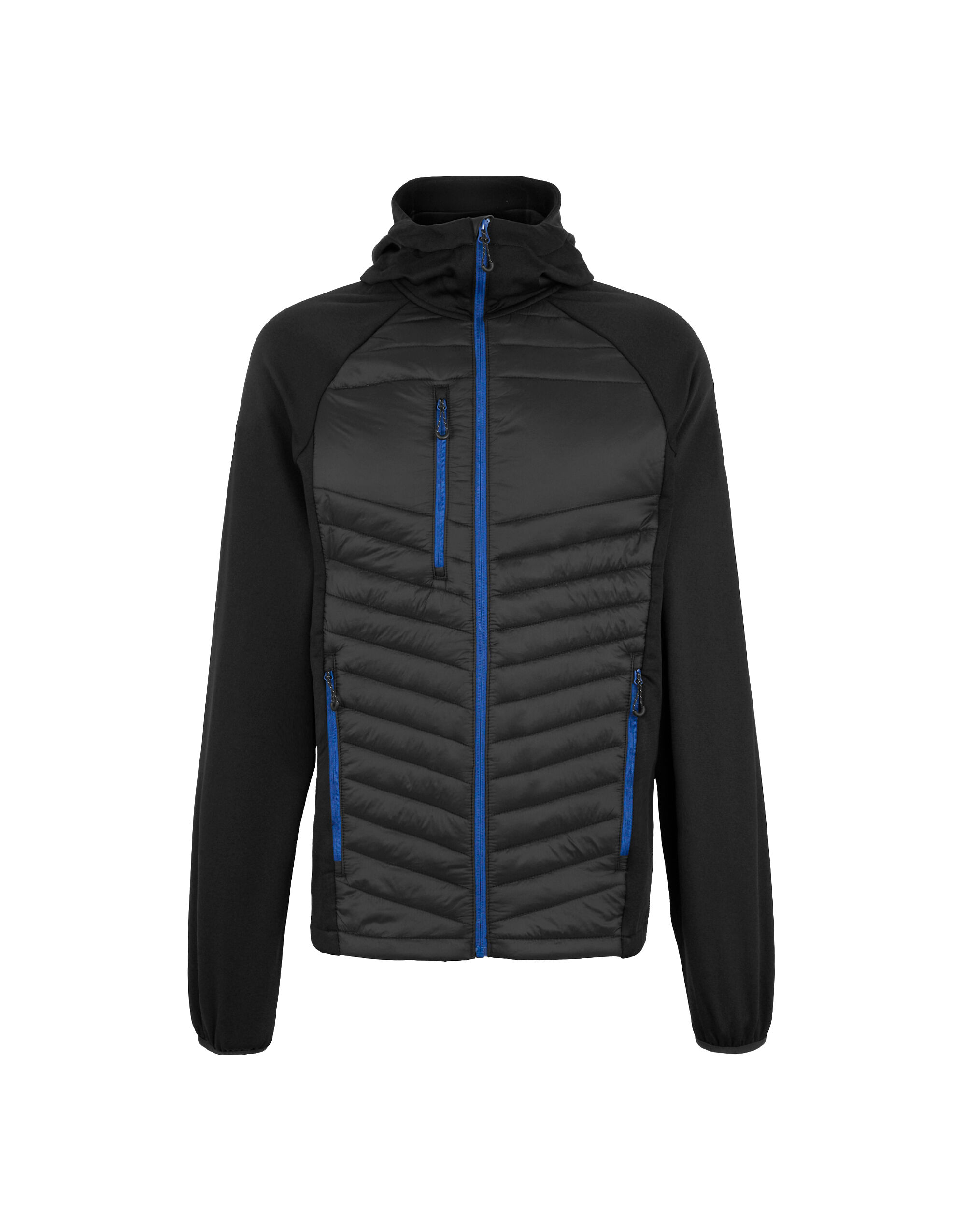 TRA549 Black/ New Royal Men’s Navigate Thermal Hybrid Jacket