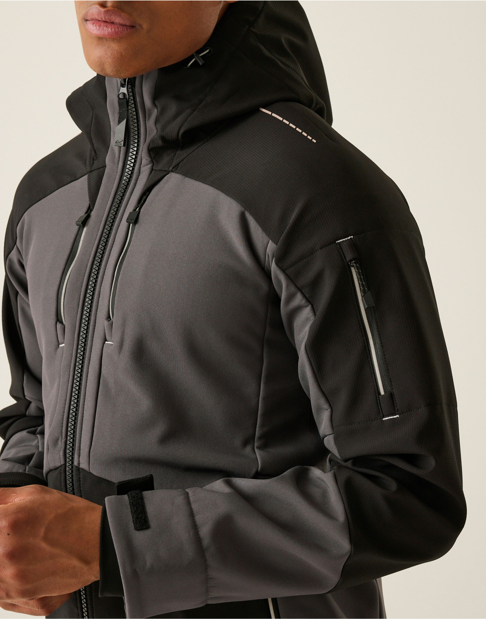 TRA745 Slate Grey/Black 4TEX Stretch 3 Layer Softshell