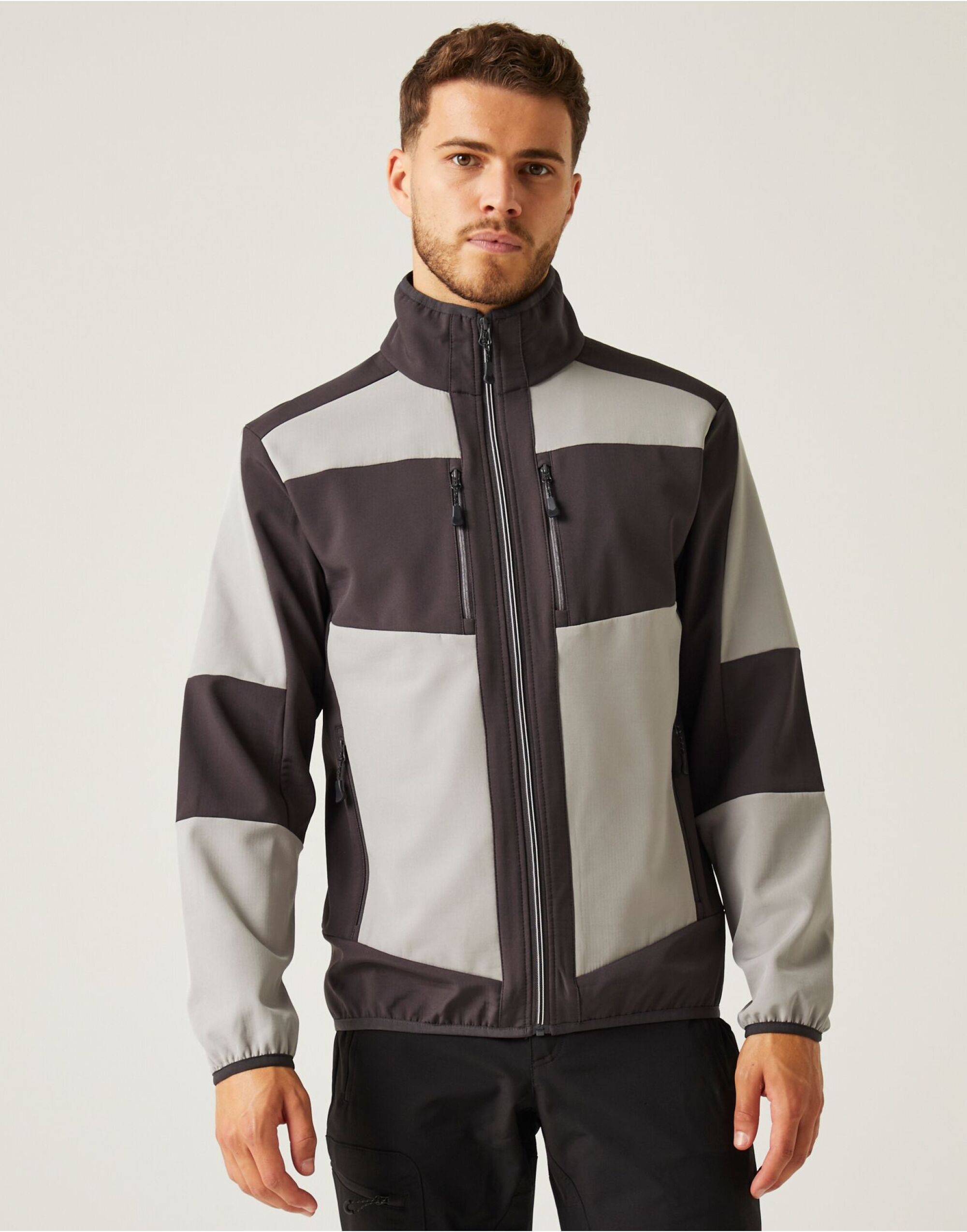 TRA753 Mineral Grey/Ash E-Volve Unisex 2 Layer Softshell Jacket