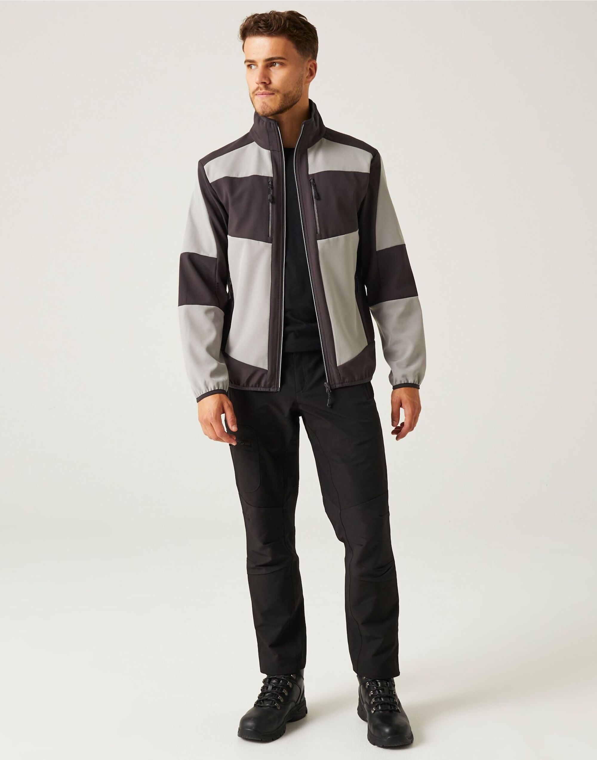 TRA753 Mineral Grey/Ash E-Volve Unisex 2 Layer Softshell Jacket