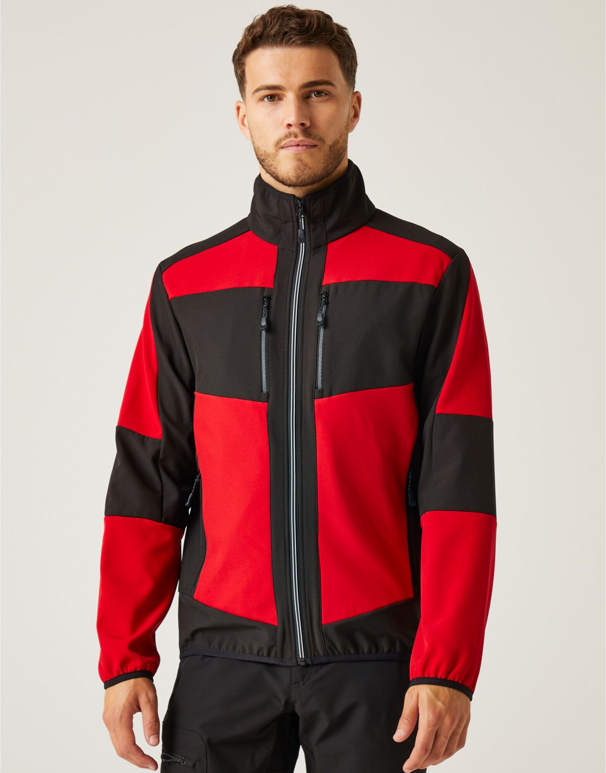 TRA753 Classic Red/Black E-Volve Unisex 2 Layer Softshell Jacket