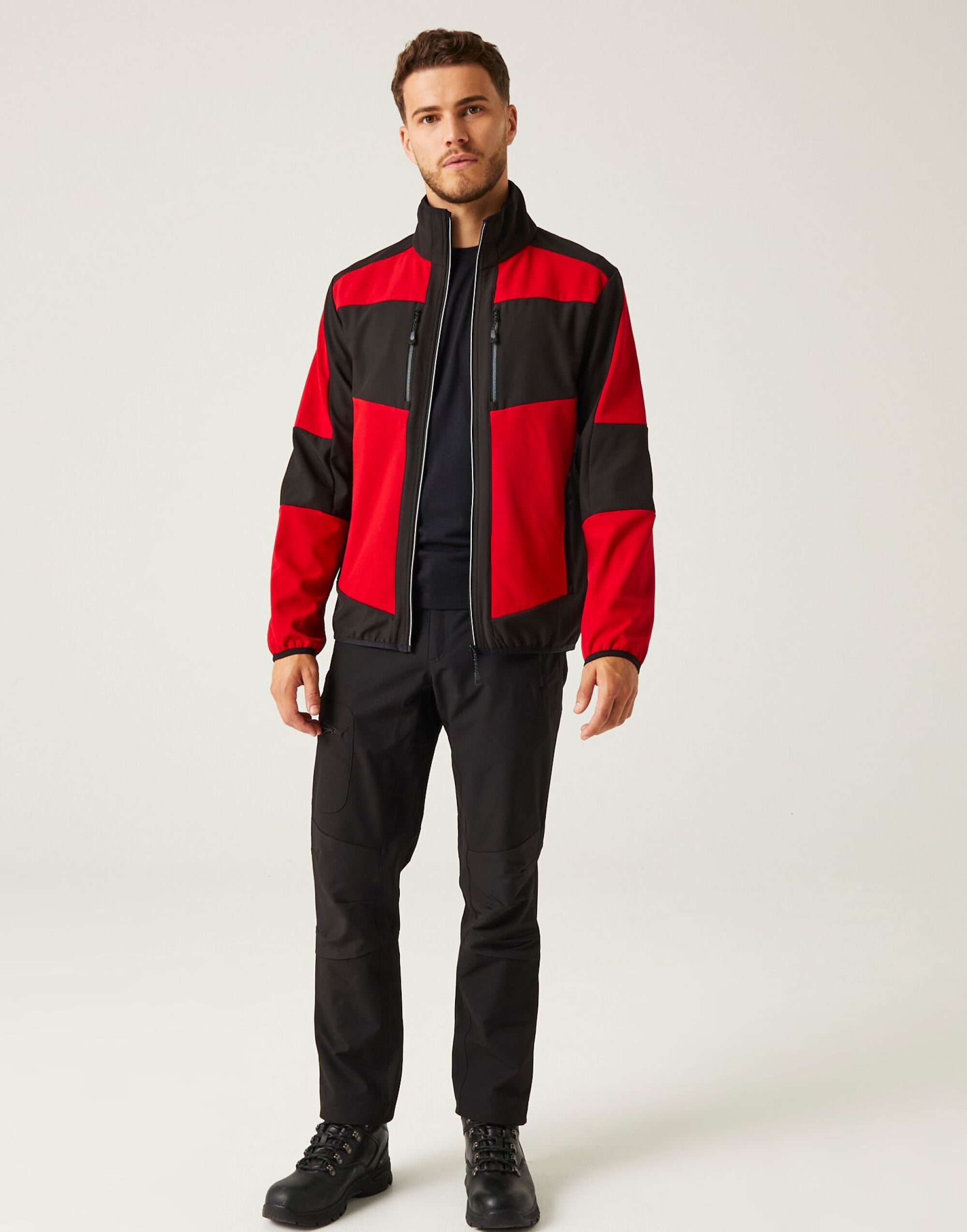TRA753 Classic Red/Black E-Volve Unisex 2 Layer Softshell Jacket