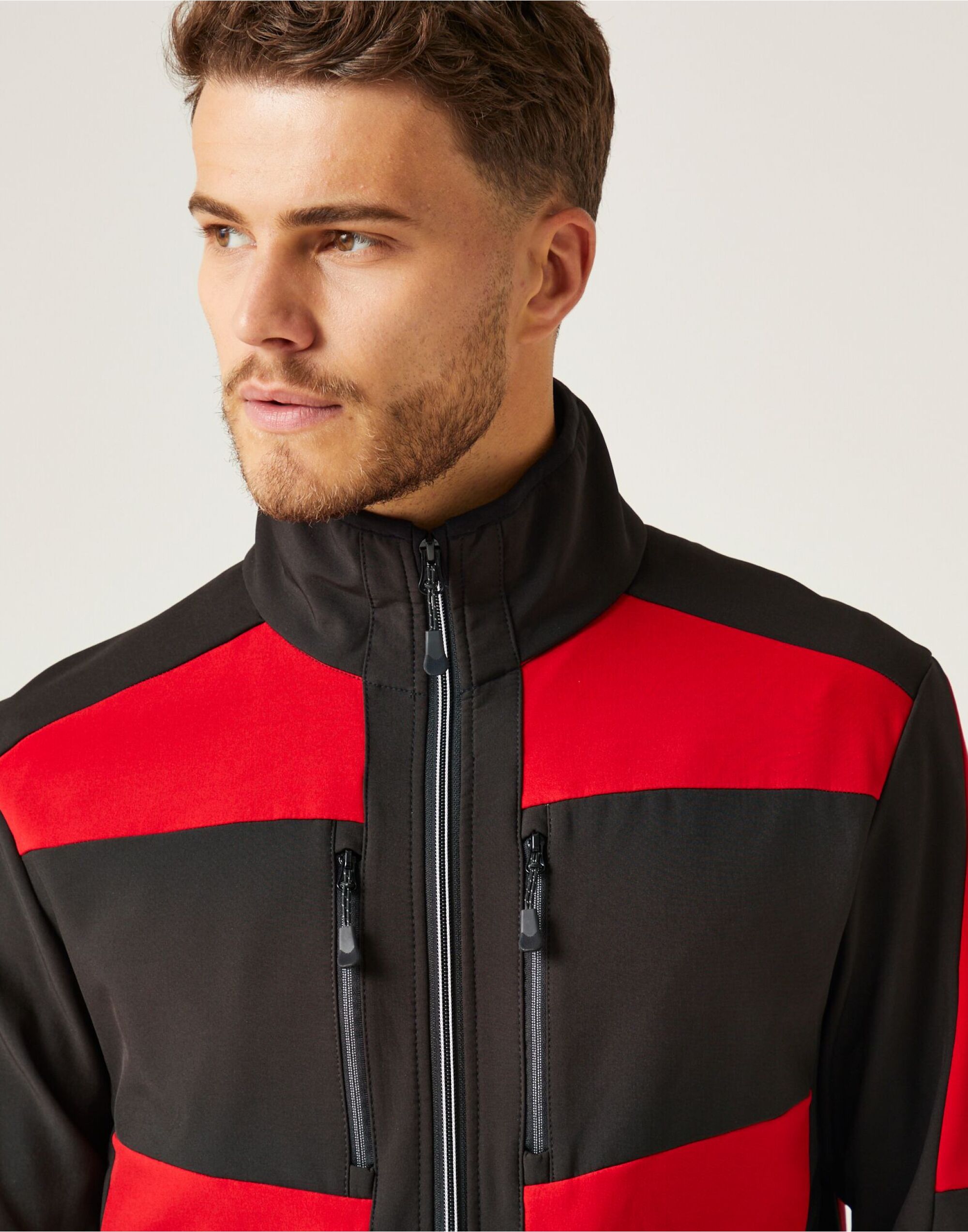 TRA753 Classic Red/Black E-Volve Unisex 2 Layer Softshell Jacket