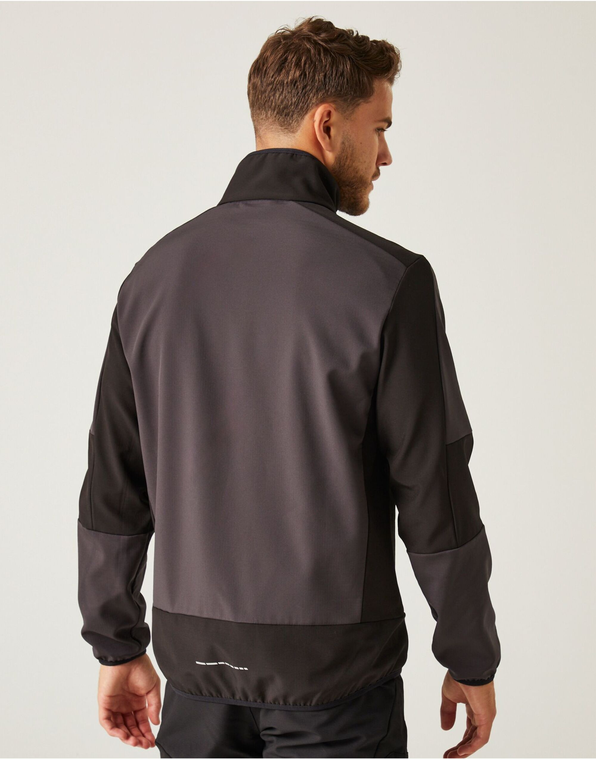 TRA753 Ash/Black E-Volve Unisex 2 Layer Softshell Jacket
