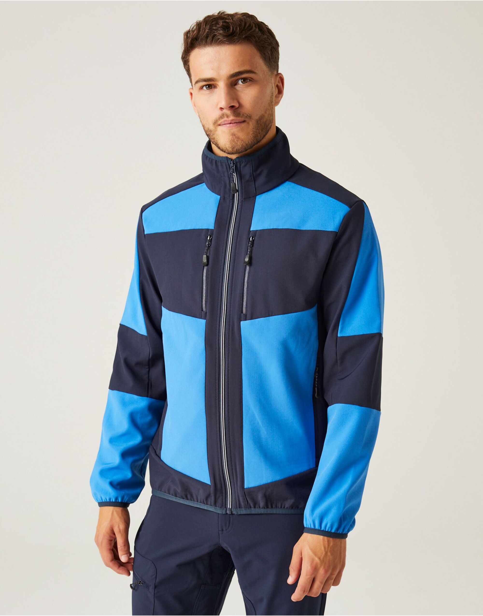 TRA753 Strong Blue/Navy E-Volve Unisex 2 Layer Softshell Jacket