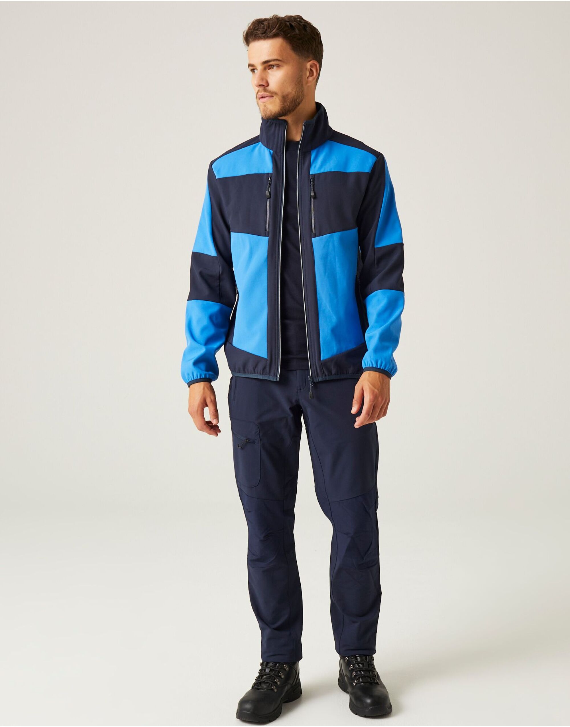 TRA753 Strong Blue/Navy E-Volve Unisex 2 Layer Softshell Jacket