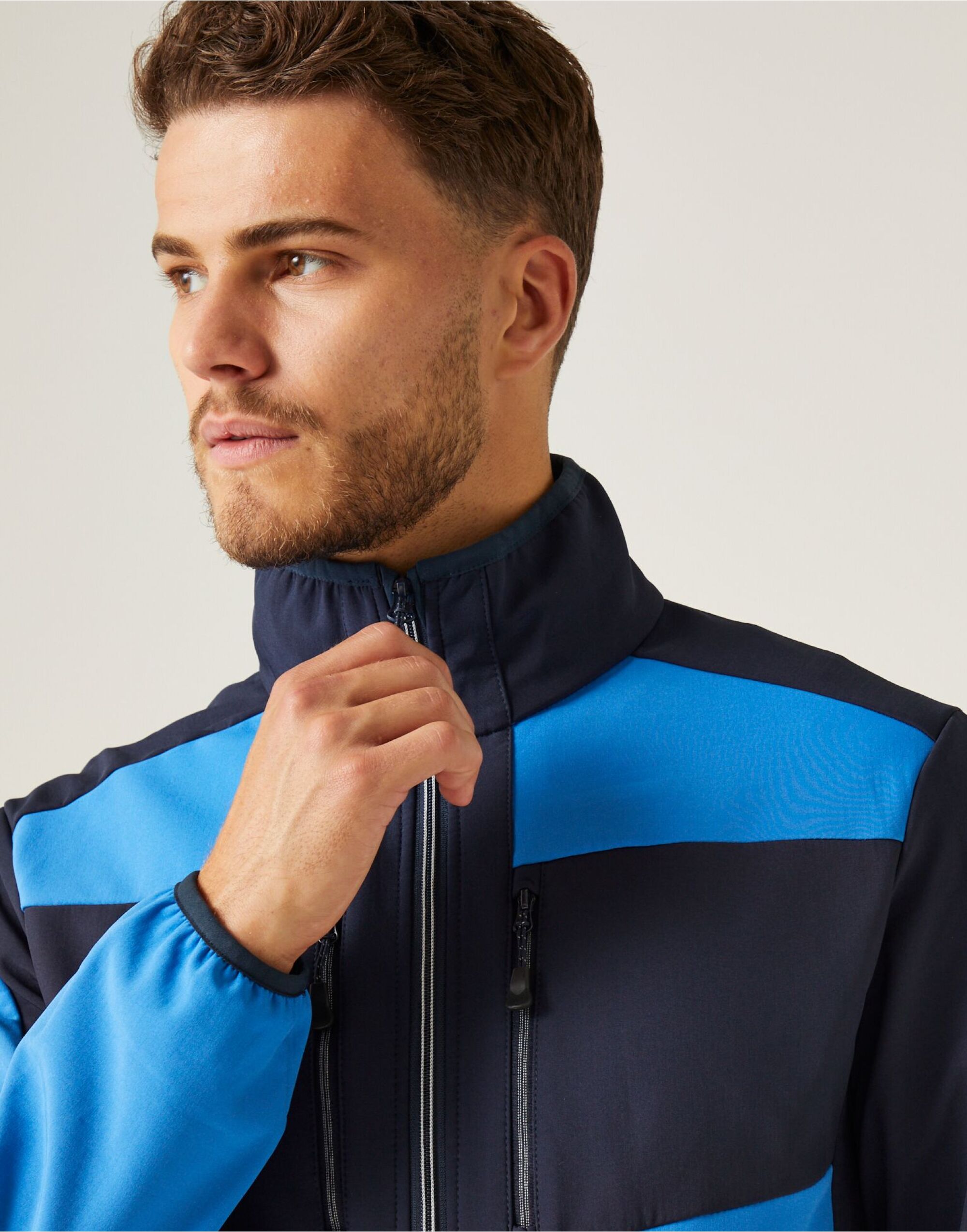 TRA753 Strong Blue/Navy E-Volve Unisex 2 Layer Softshell Jacket