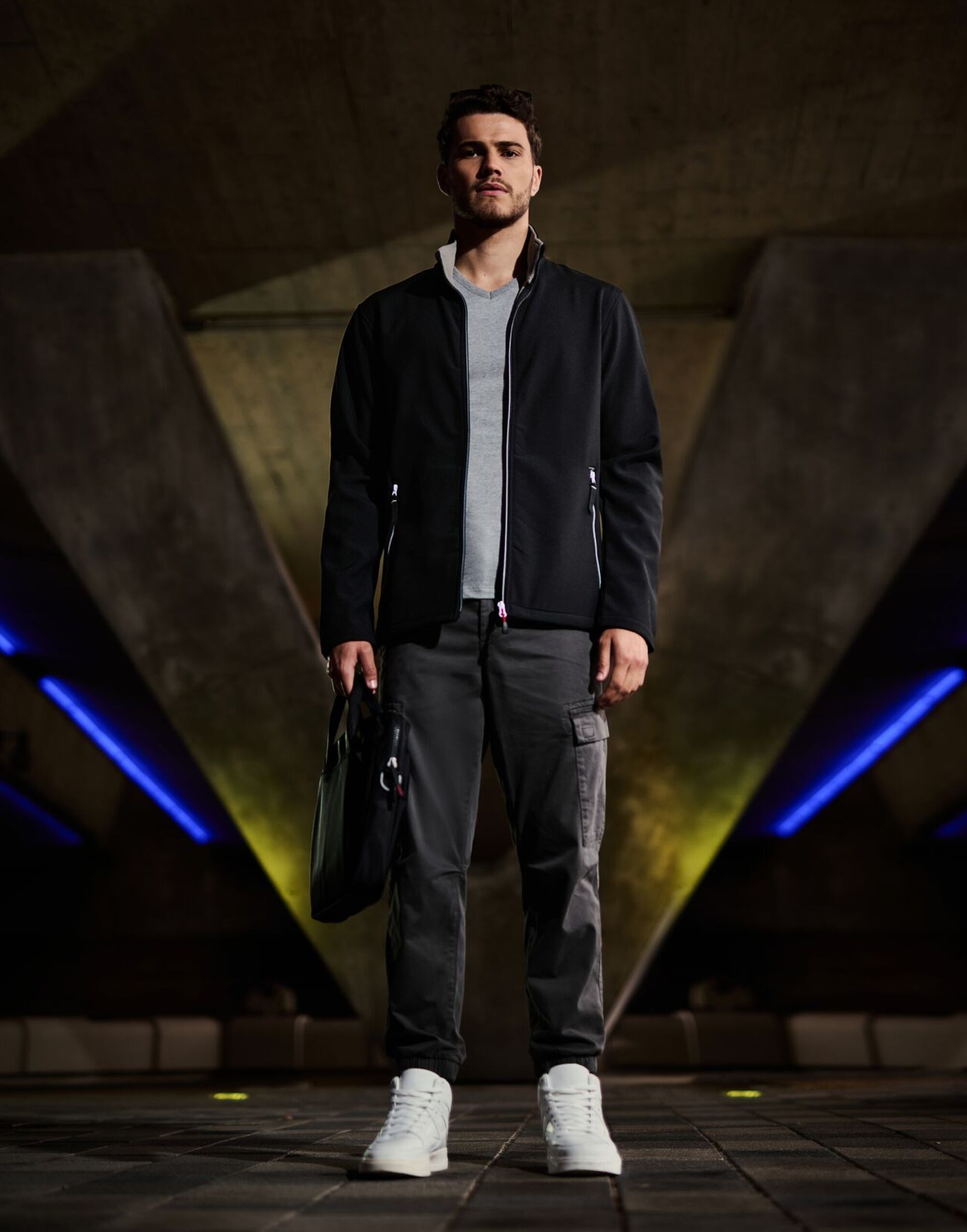 TRA762 Black/Mineral Grey Ascender Two Layer Softshell Jacket