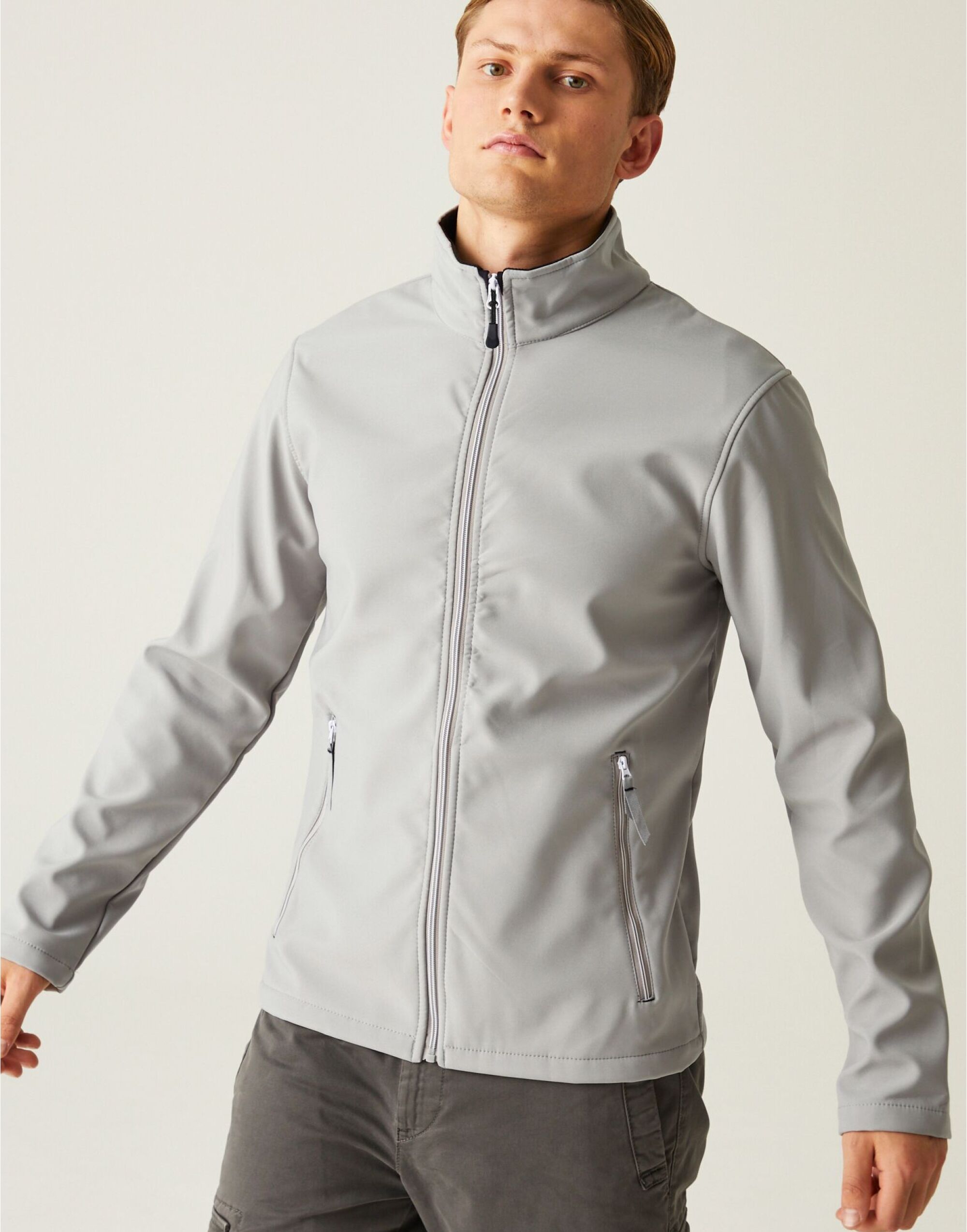 TRA762 Mineral Grey/Black Ascender Two Layer Softshell Jacket